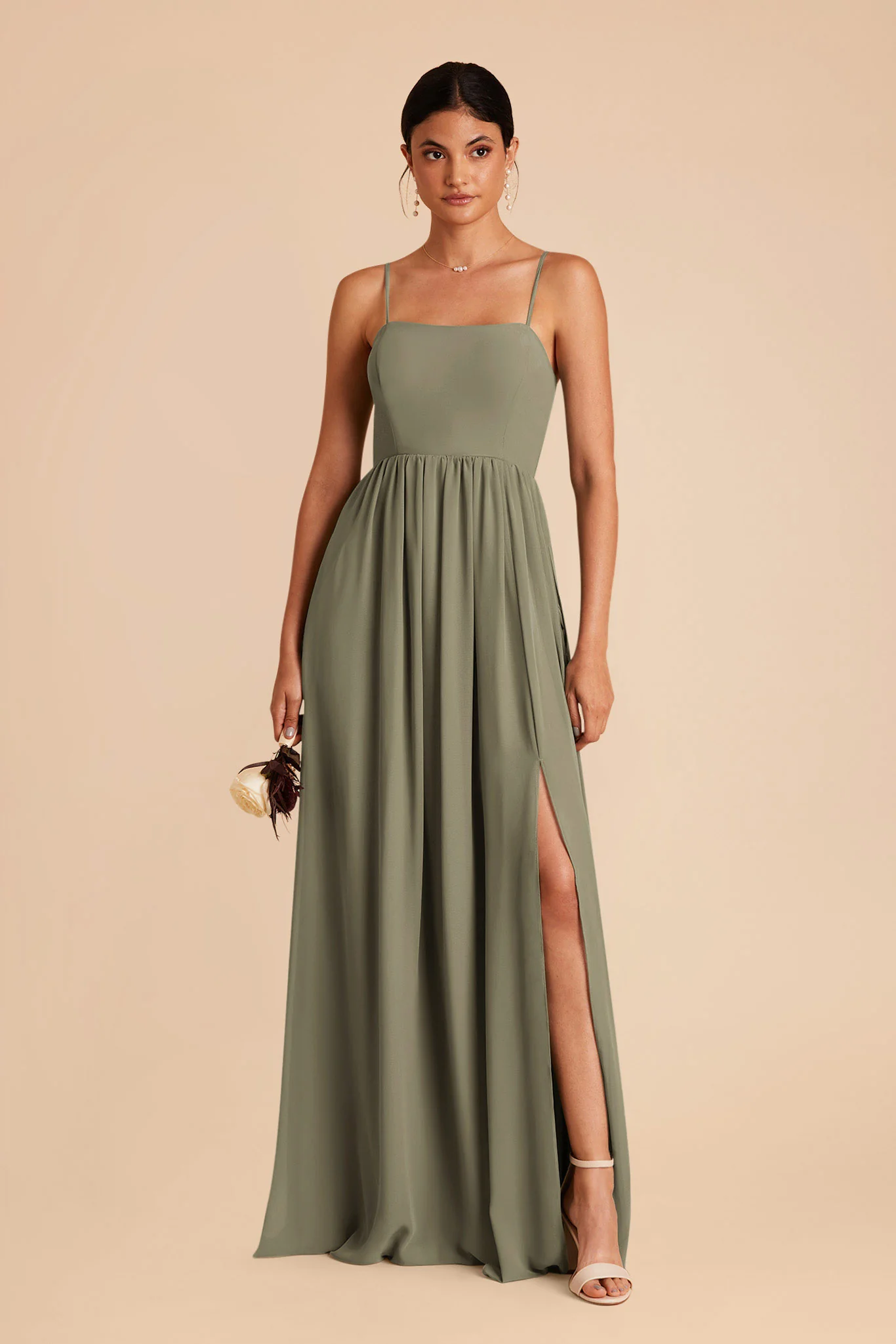 August Chiffon Dress - Thyme - Image 4