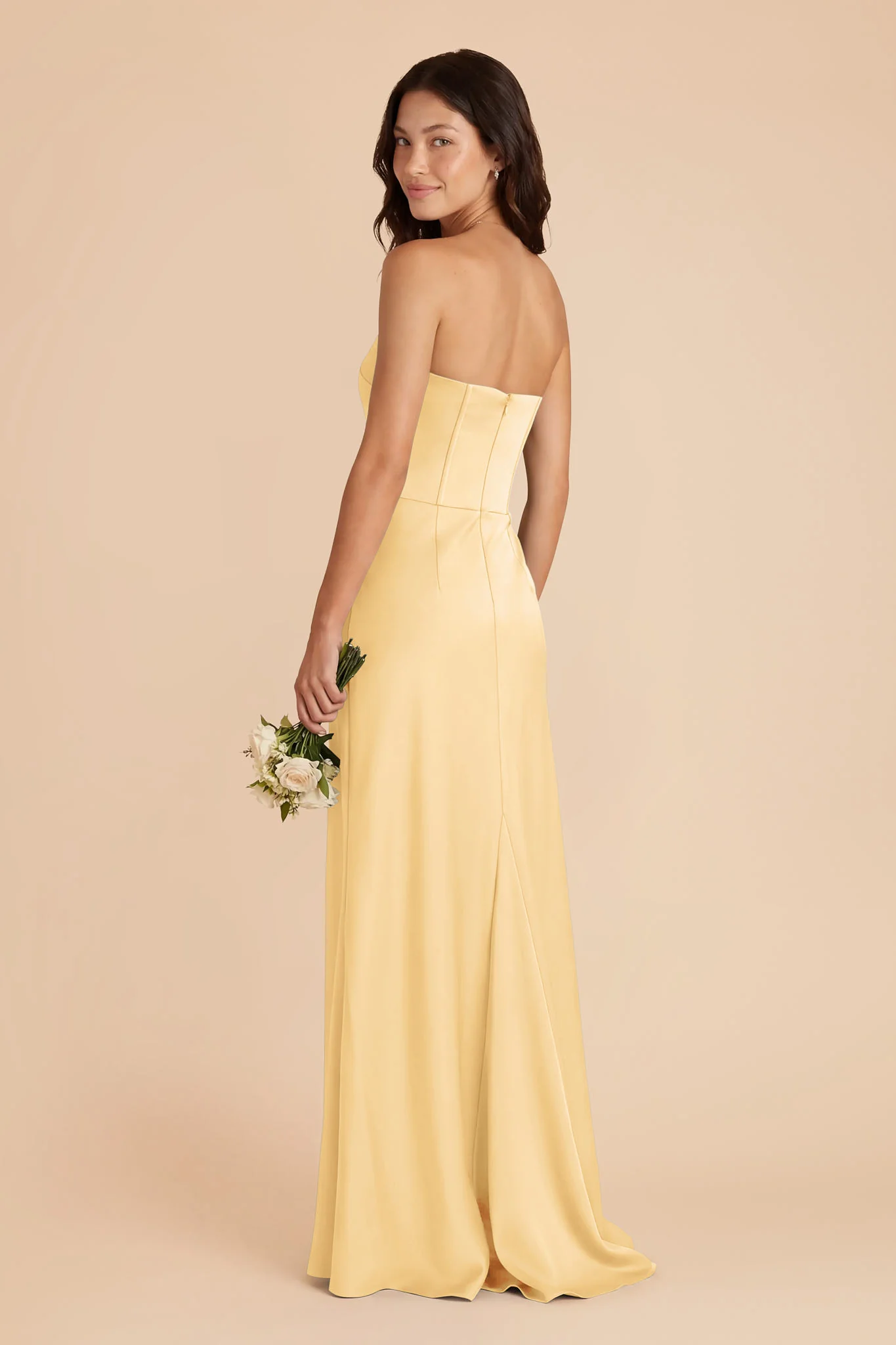 Billie Matte Satin Dress - Butter - Image 3
