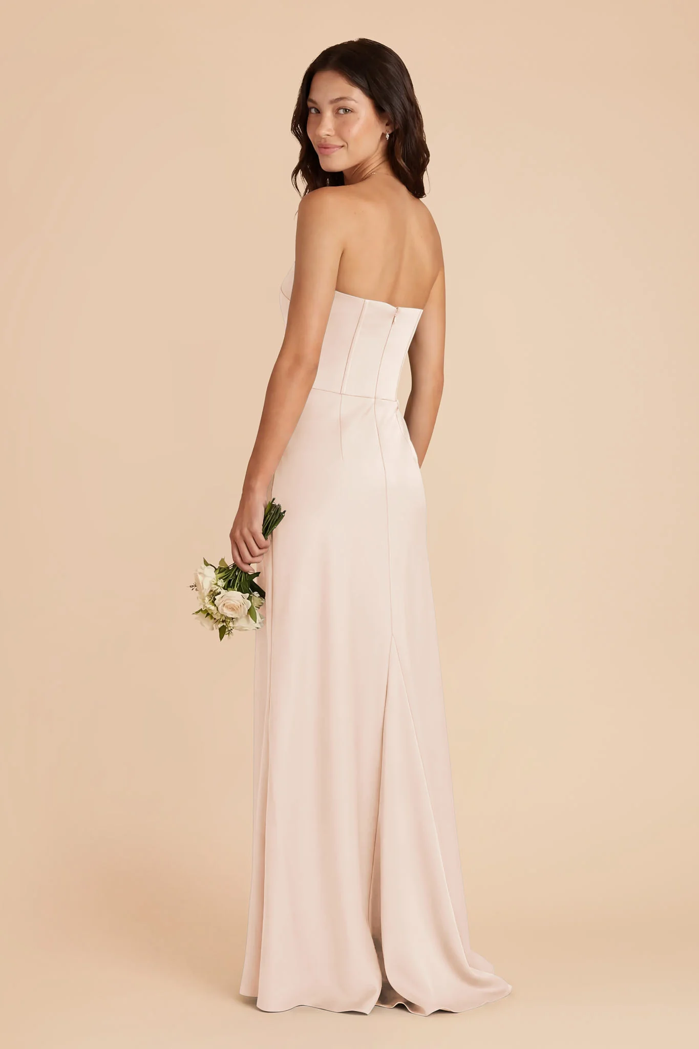 Billie Matte Satin Dress - Champagne - Image 3