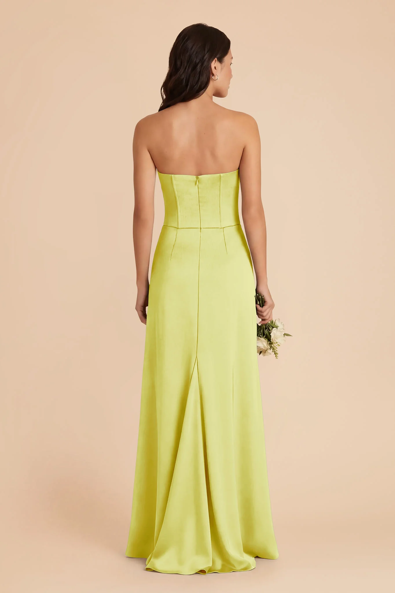 Billie Matte Satin Dress - Chartreuse - Image 4