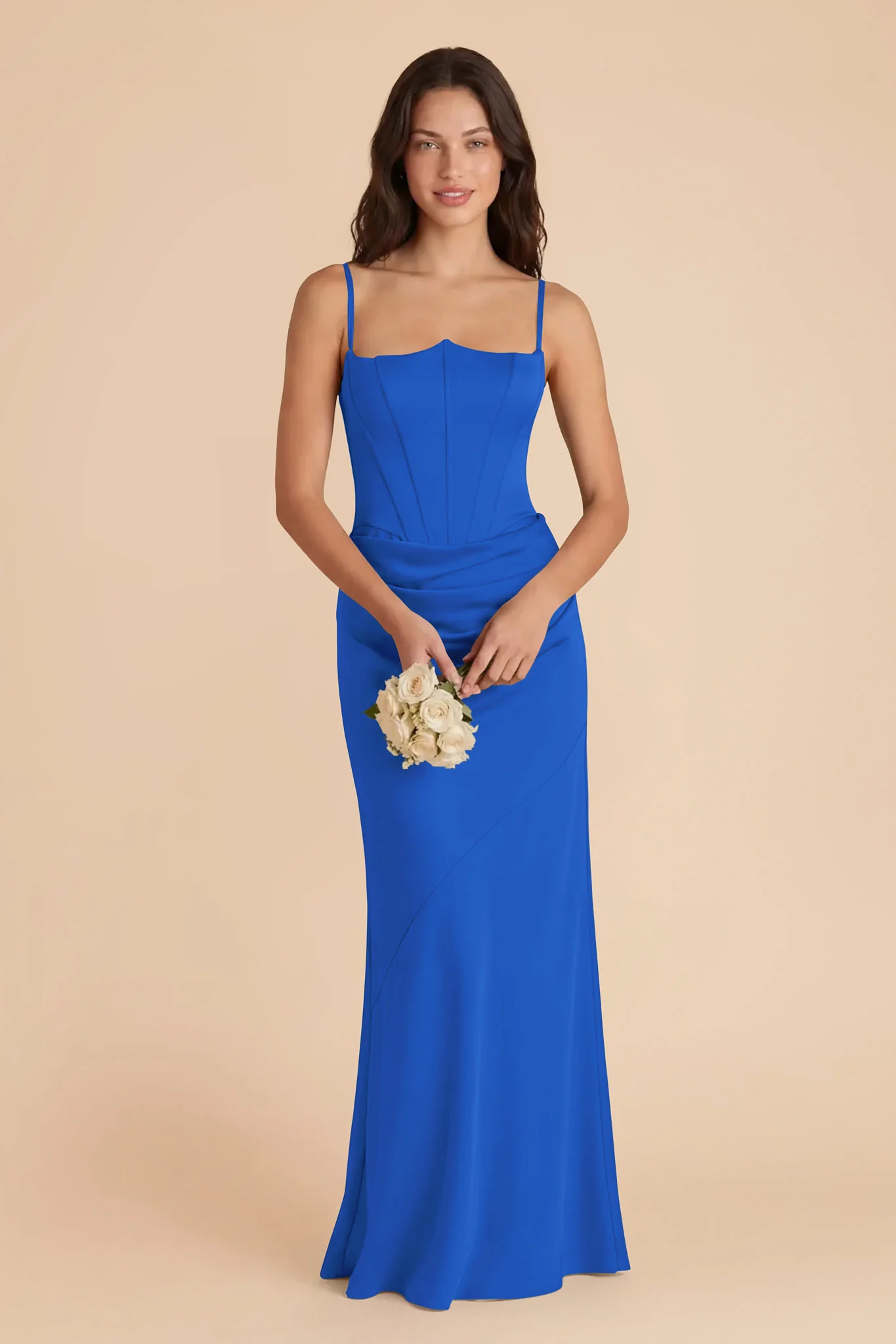 Billie Matte Satin Dress - Cobalt Blue - Image 2