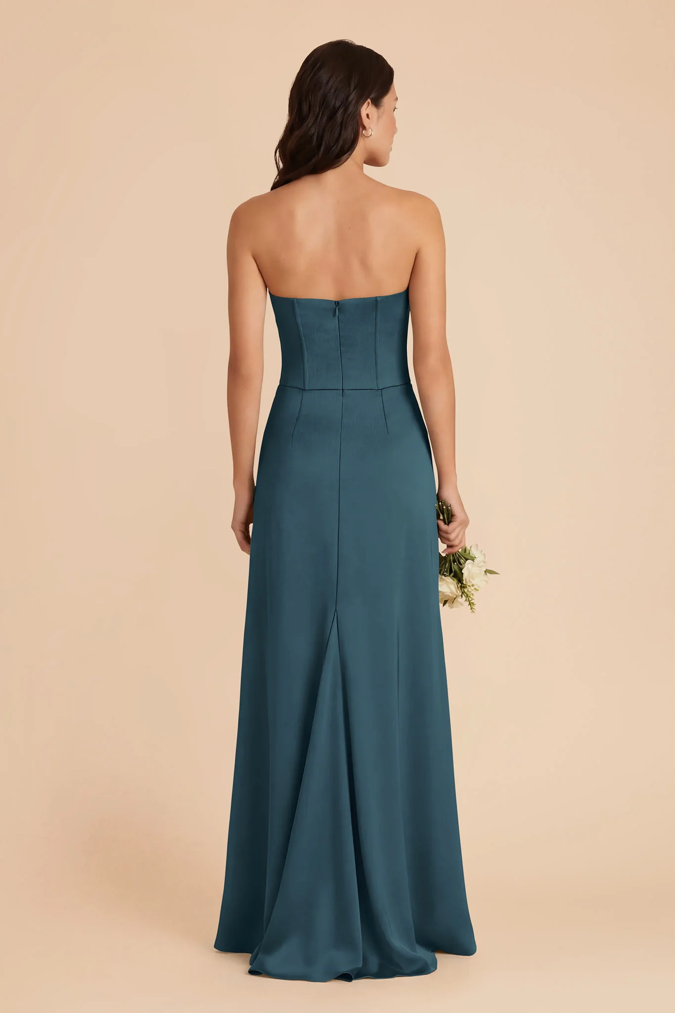 Billie Matte Satin Dress - Dark Teal - Image 4