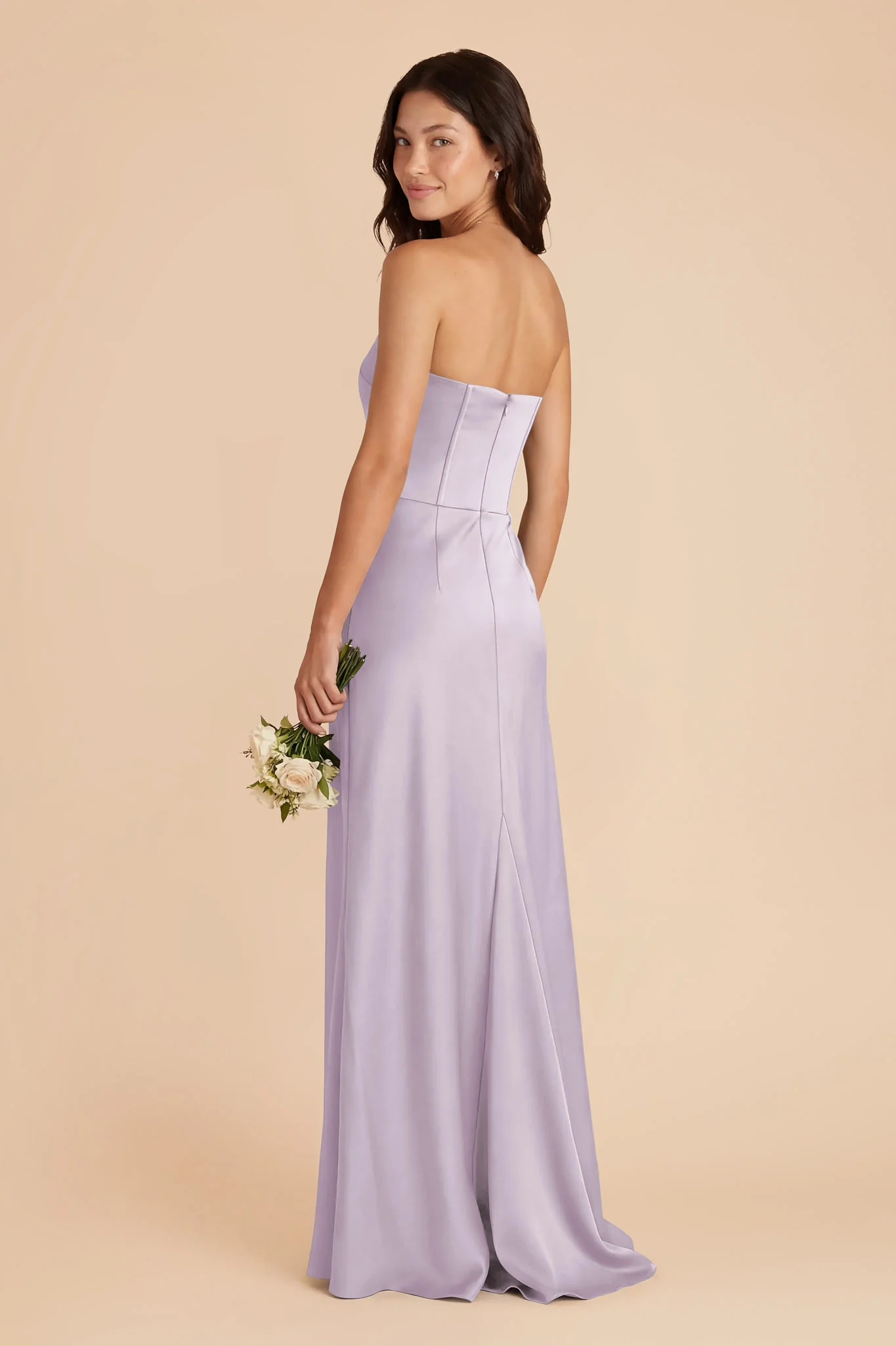 Billie Matte Satin Dress - Dusty Lilac - Image 3