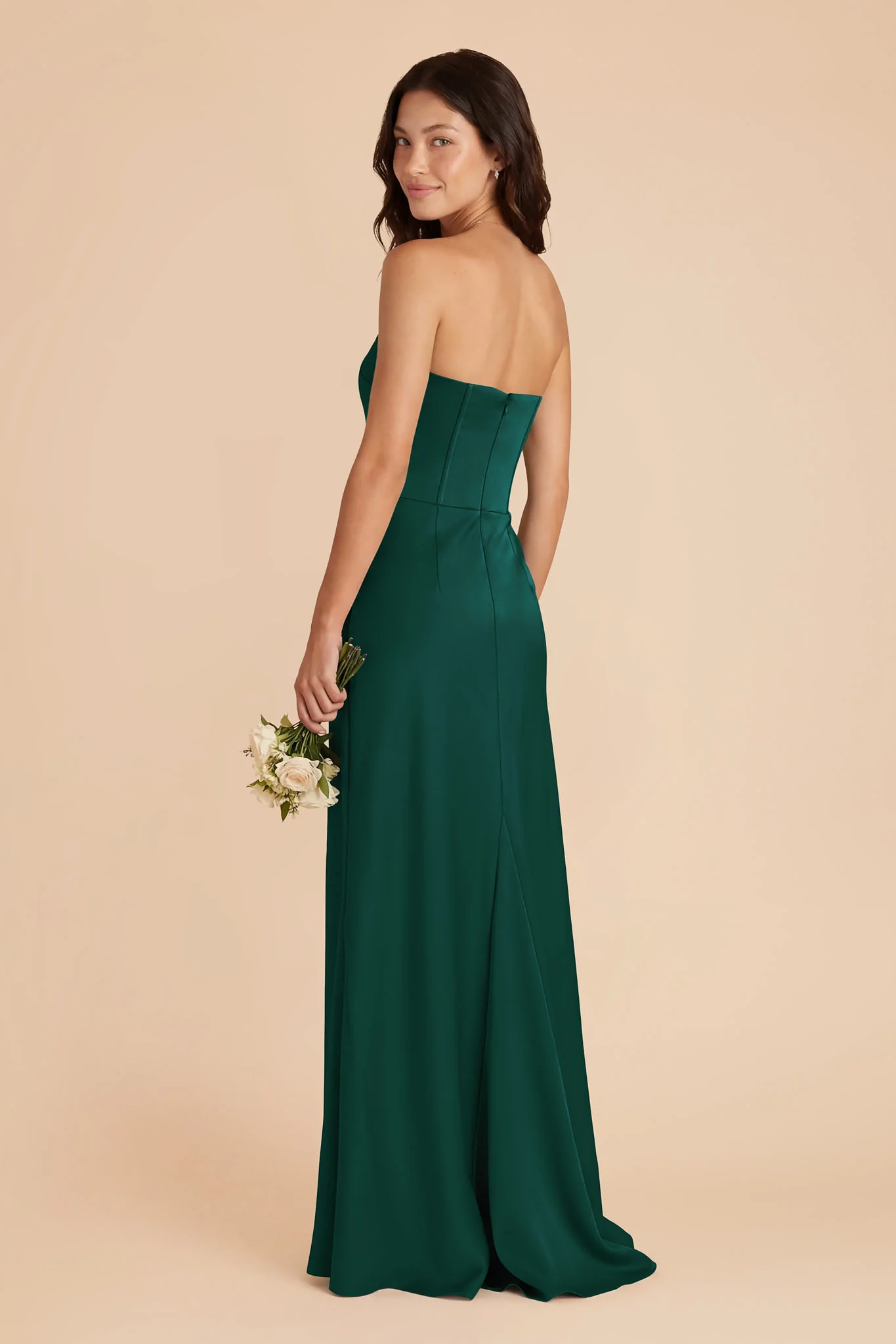 Billie Matte Satin Dress - Emerald - Image 3