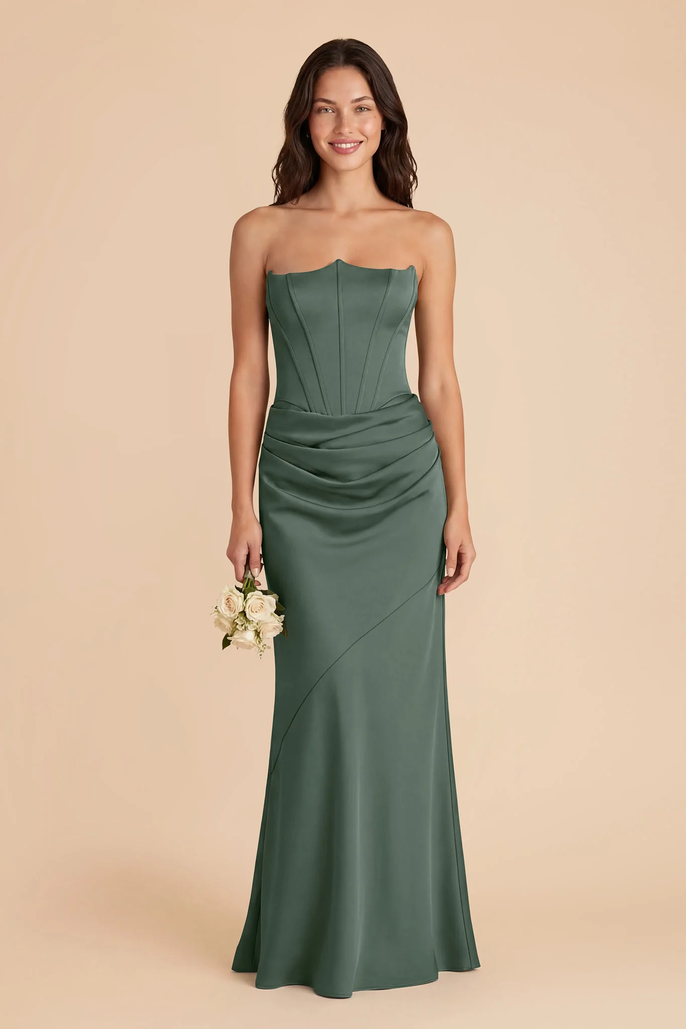 Billie Matte Satin Dress - Eucalyptus