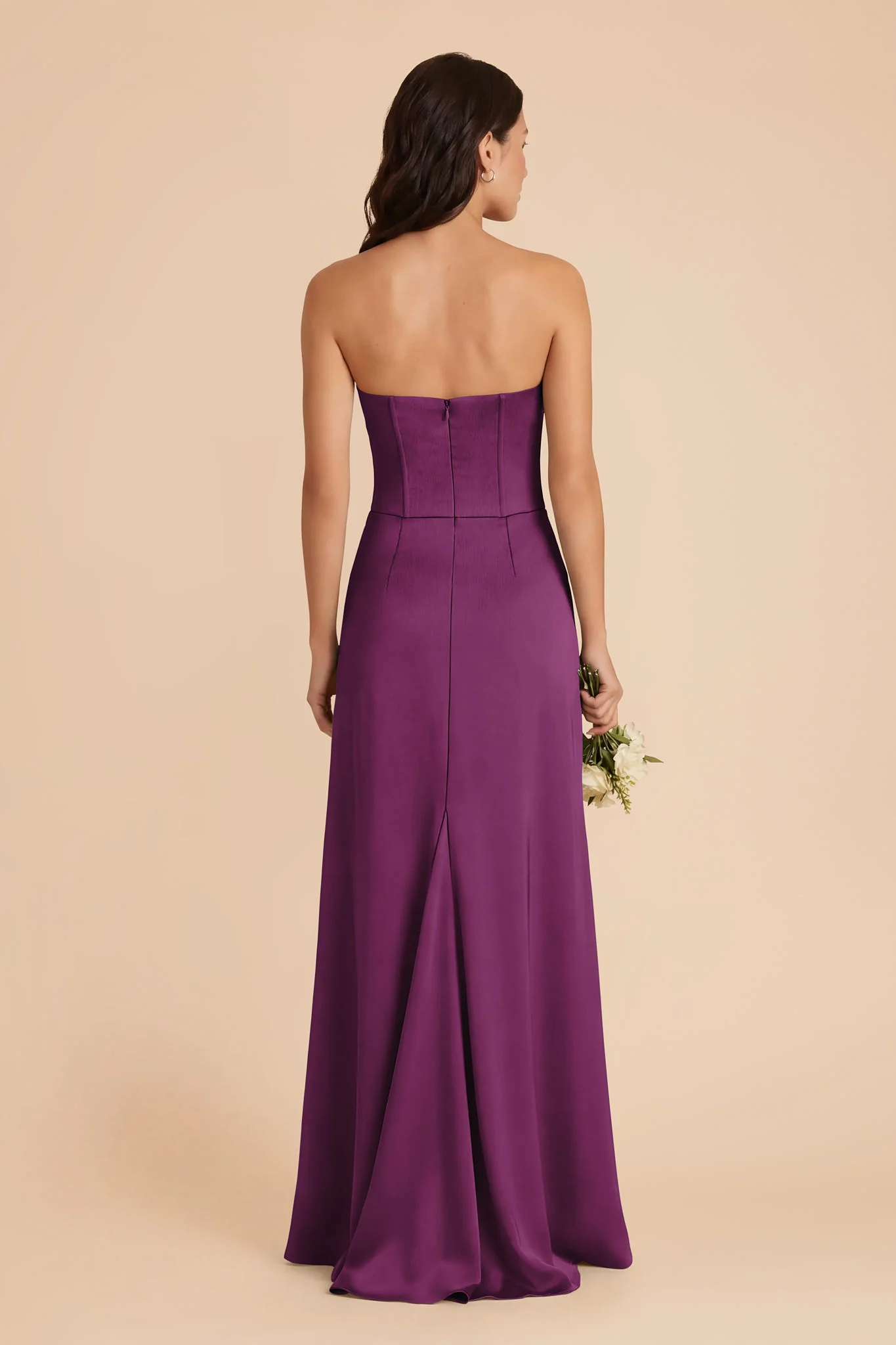 Billie Matte Satin Dress - Fig - Image 4