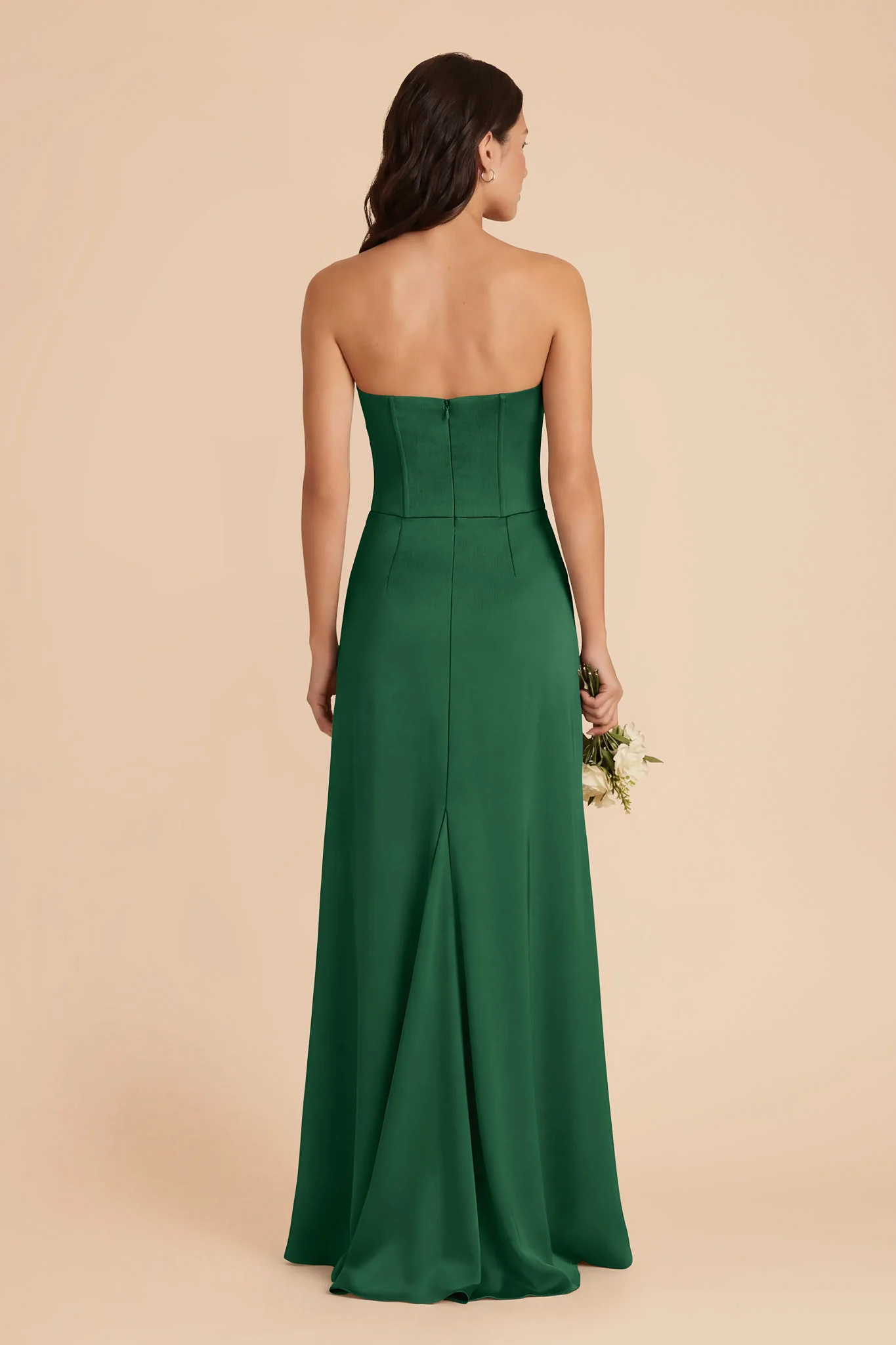 Billie Matte Satin Dress - Forest Green - Image 4