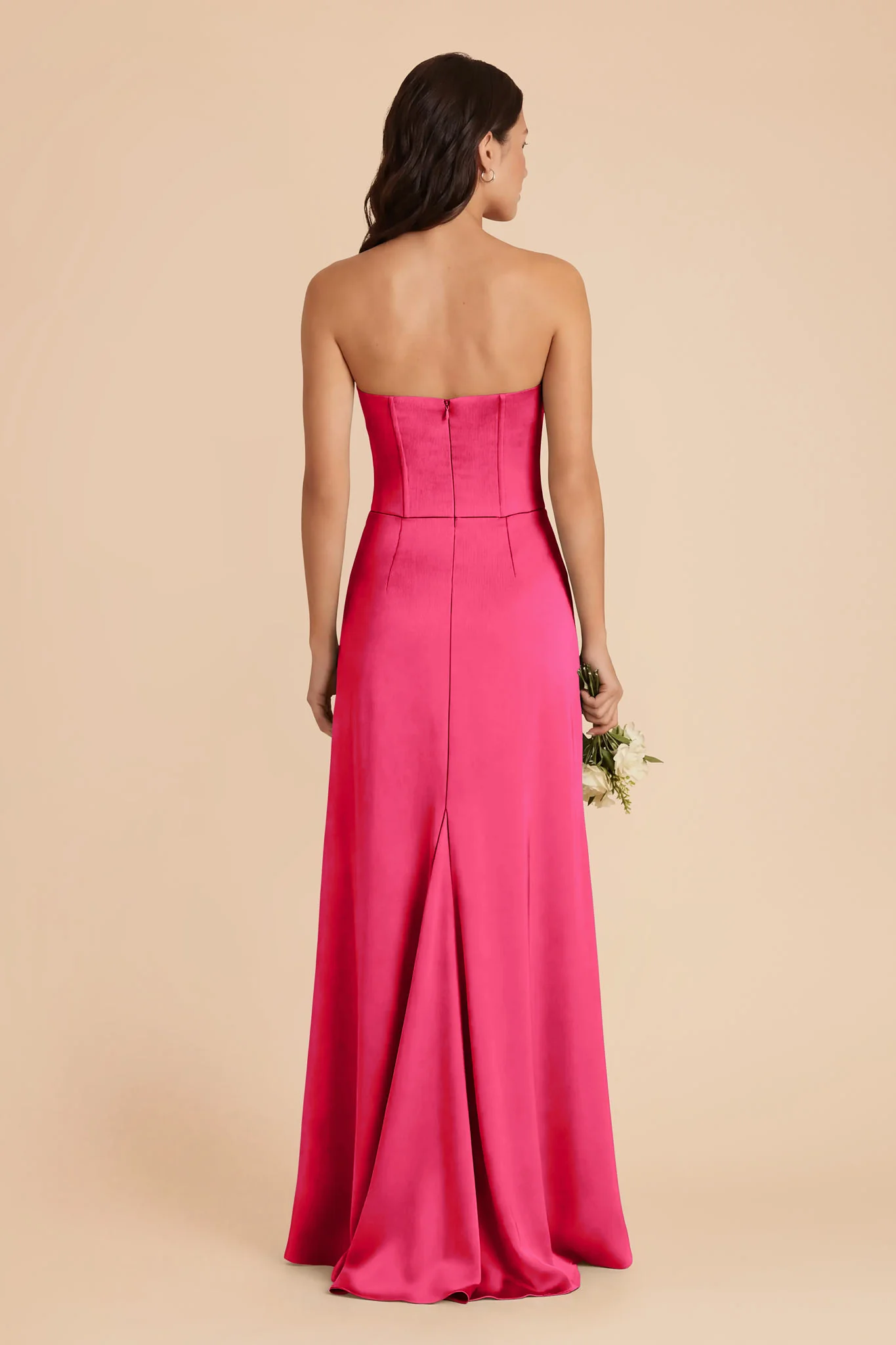 Billie Matte Satin Dress - Fuchsia - Image 4