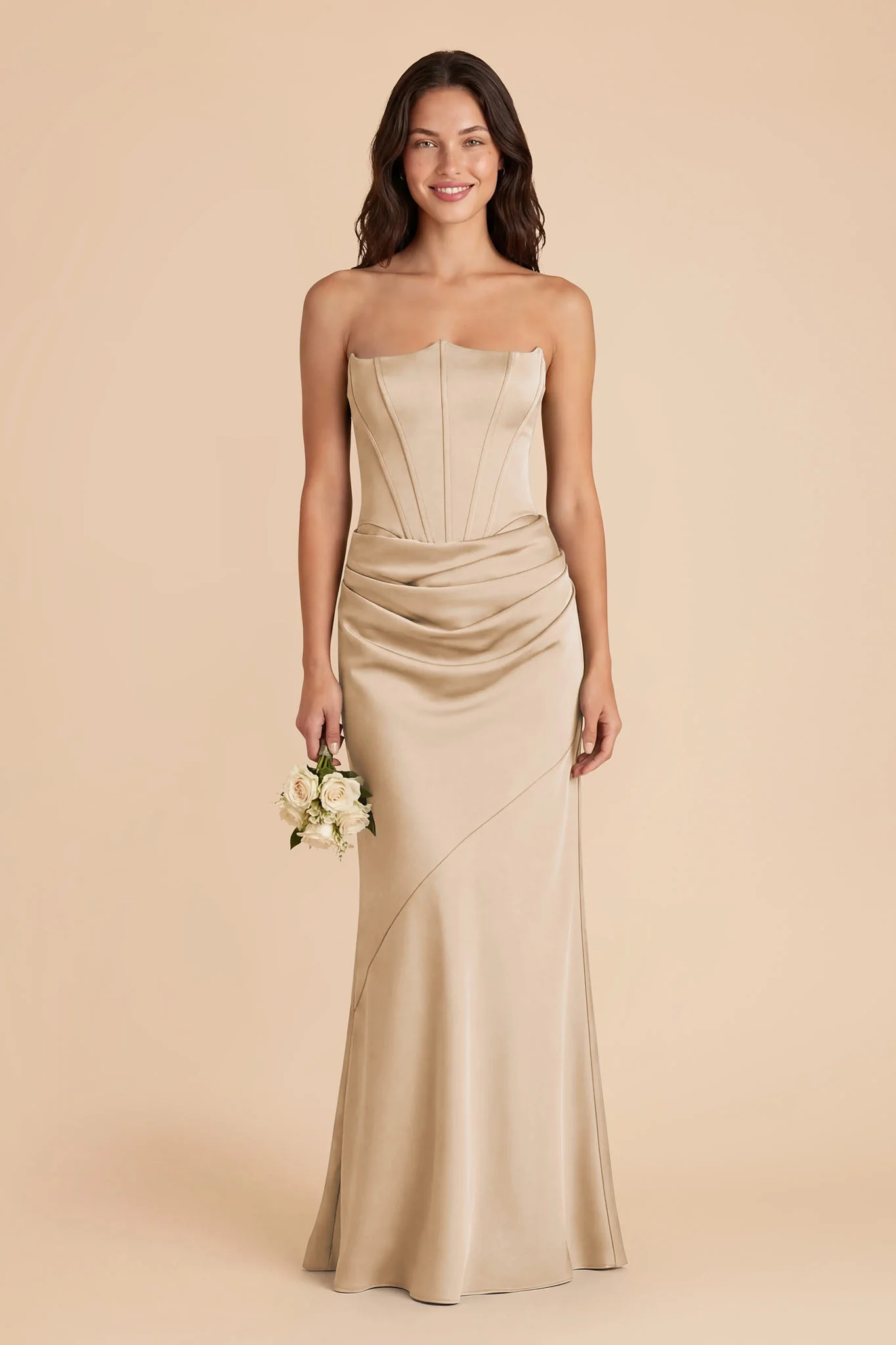 Billie Matte Satin Dress - Gold