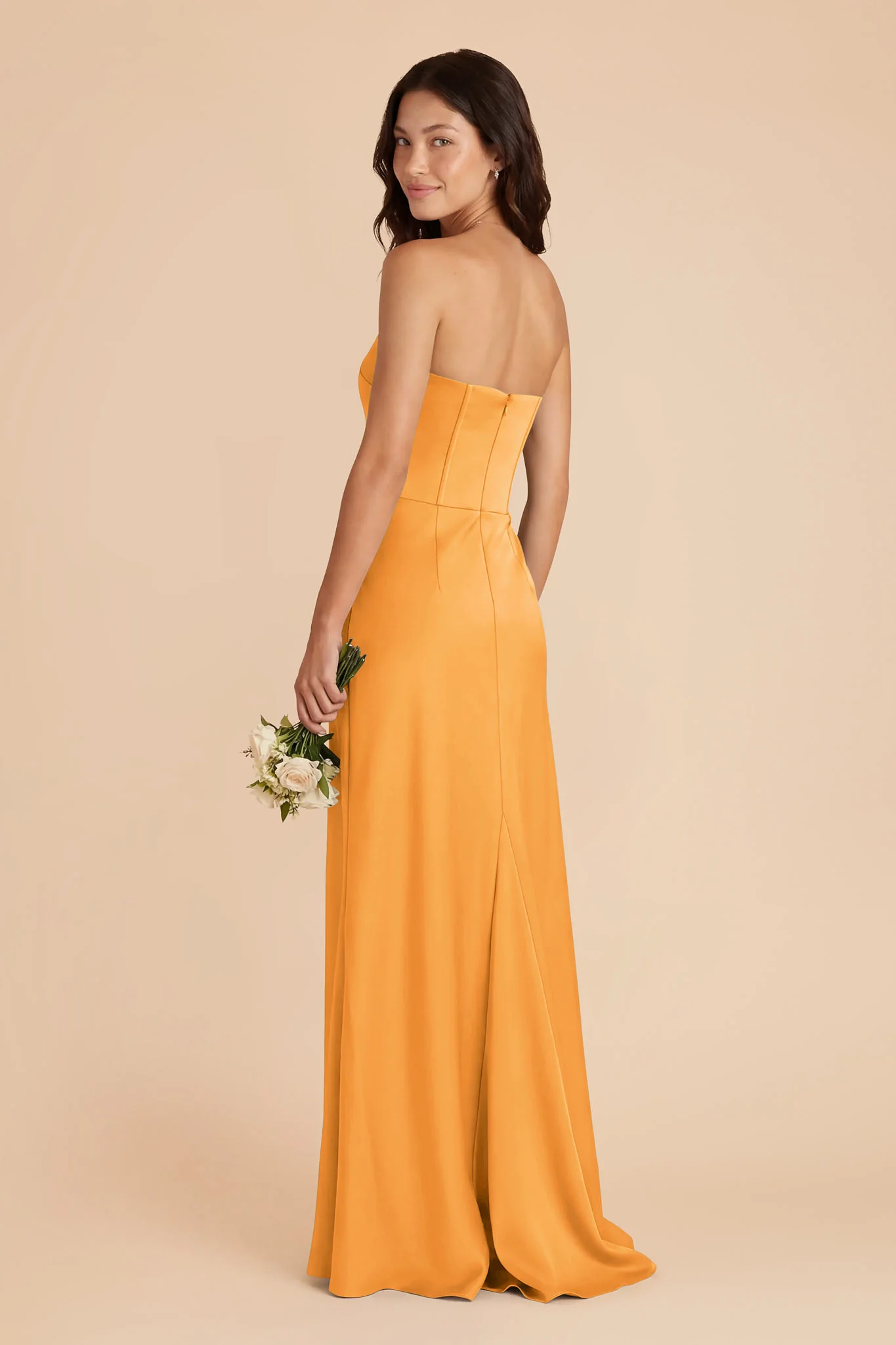 Billie Matte Satin Dress - Mango - Image 3