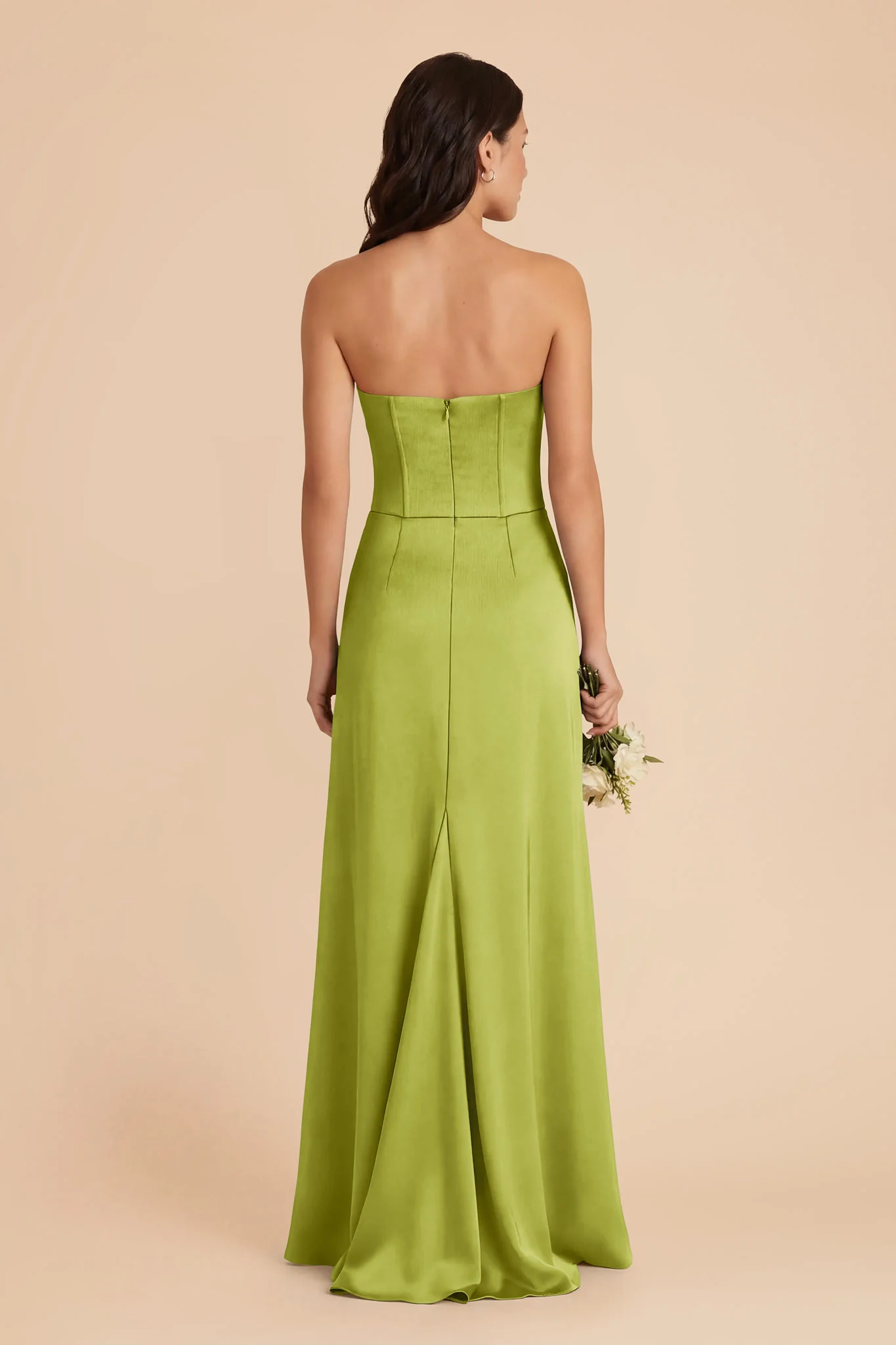Billie Matte Satin Dress - Matcha - Image 4