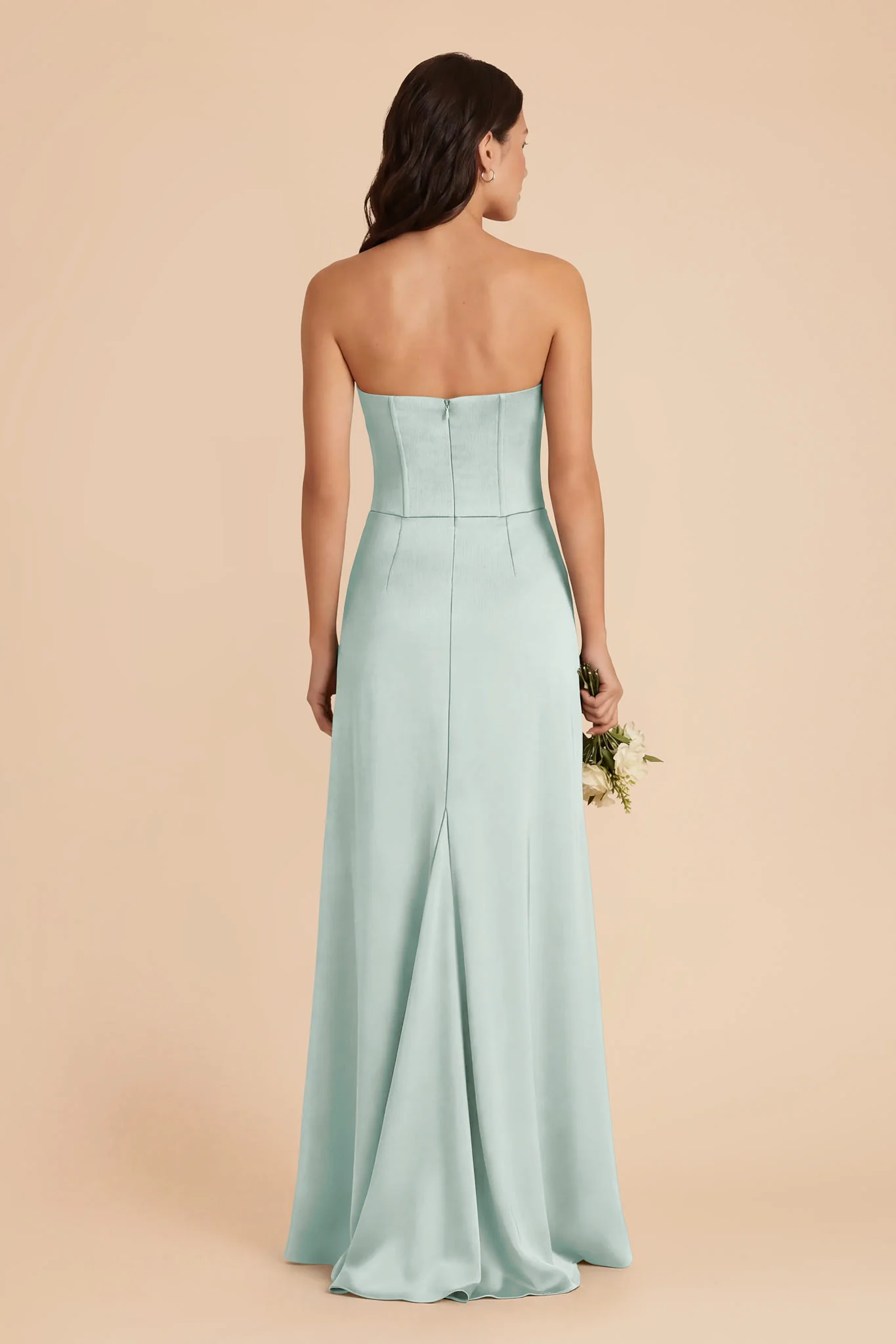 Billie Matte Satin Dress - Mint - Image 4
