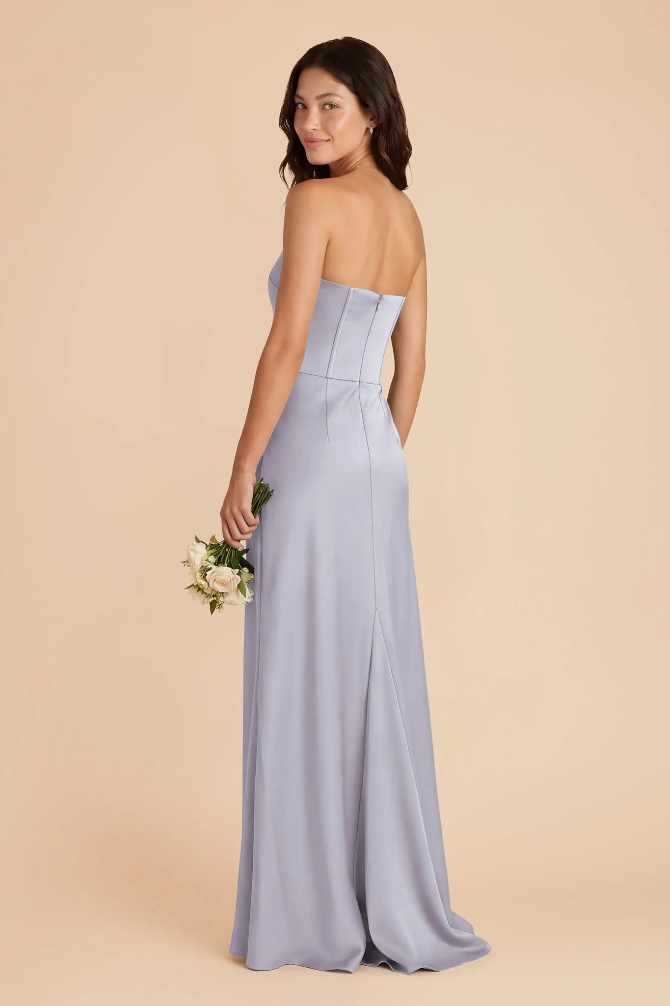 Billie Matte Satin Dress - Periwinkle Blue - Image 3
