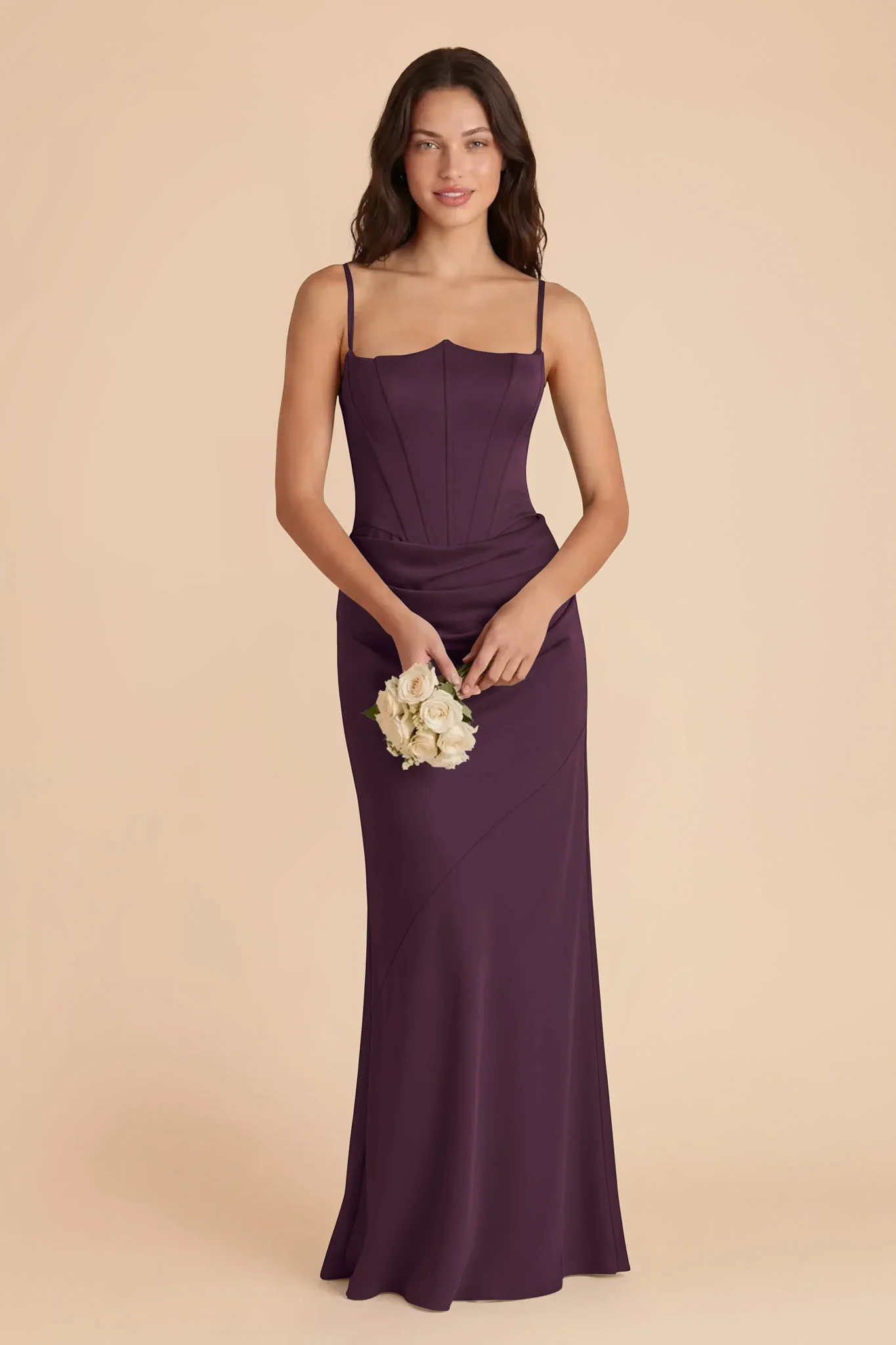 Billie Matte Satin Dress - Plum - Image 2