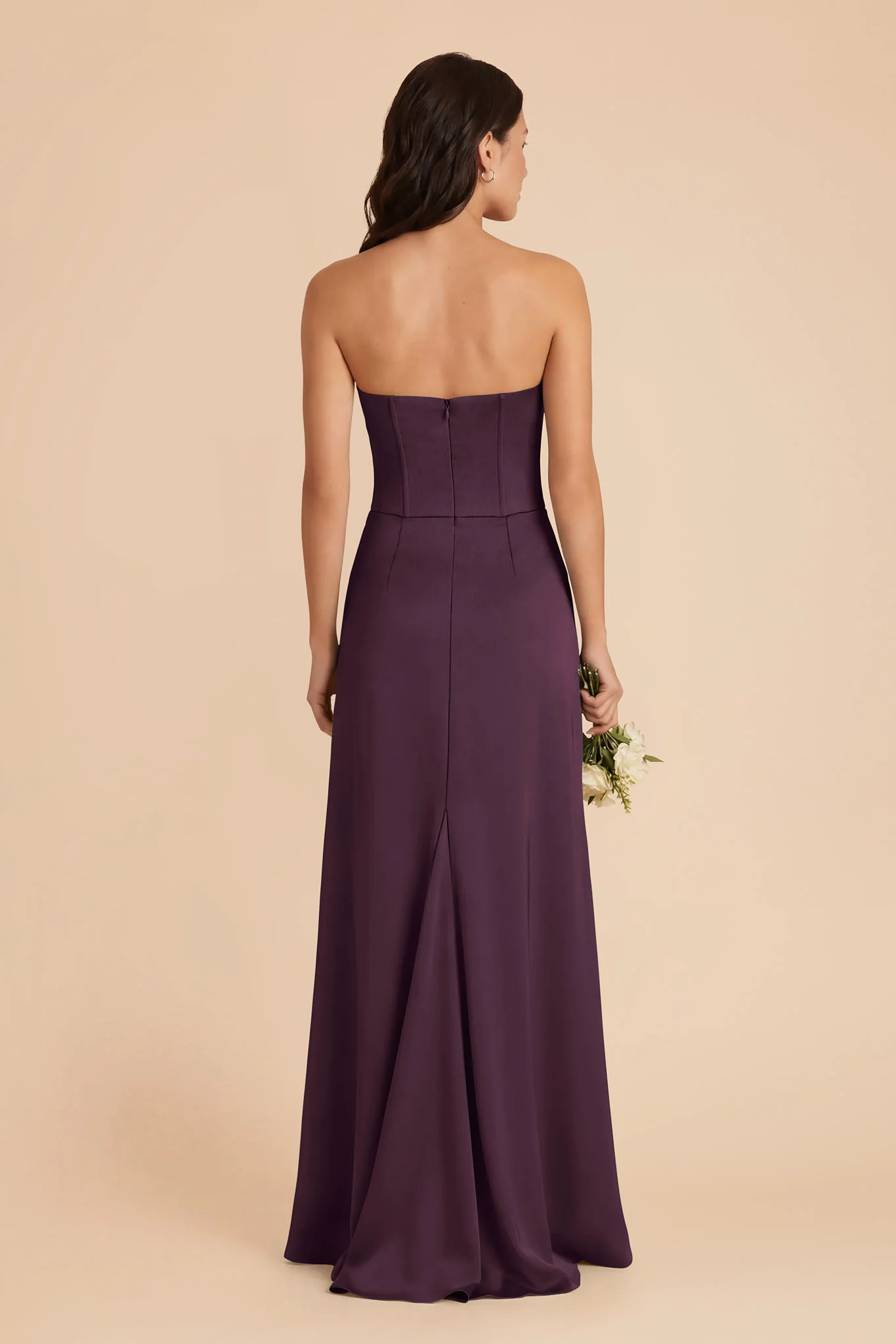 Billie Matte Satin Dress - Plum - Image 4
