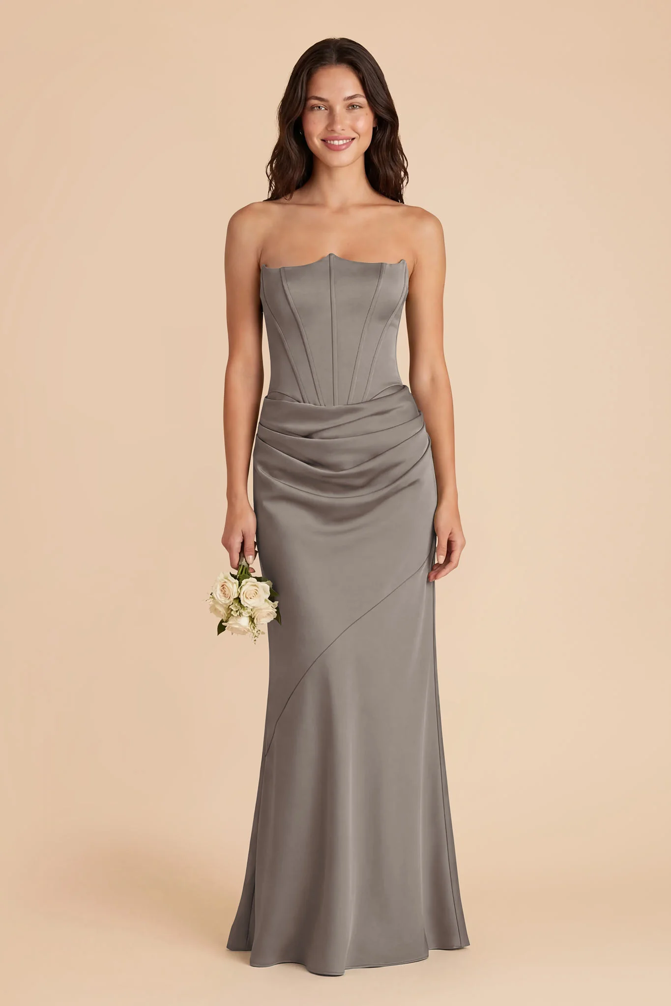 Billie Matte Satin Dress - Quartz