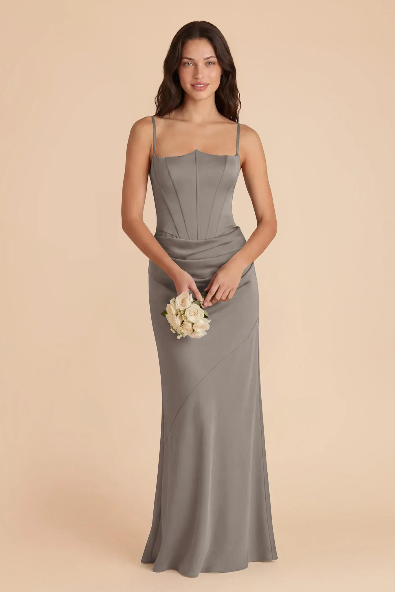 Billie Matte Satin Dress - Quartz - Image 2