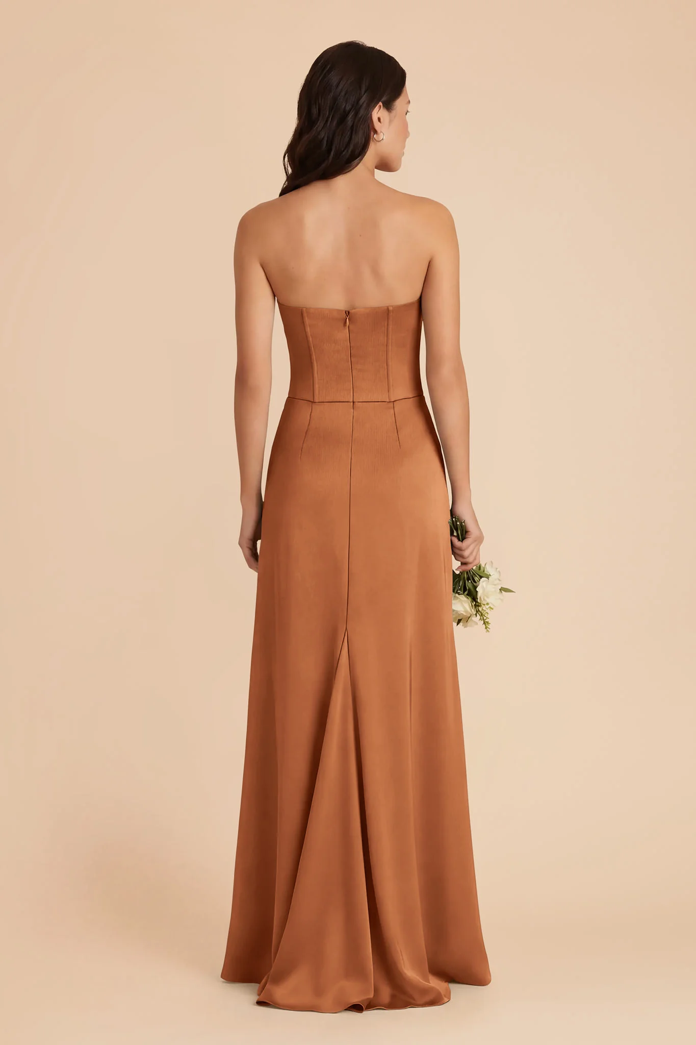 Billie Matte Satin Dress - Rust - Image 4