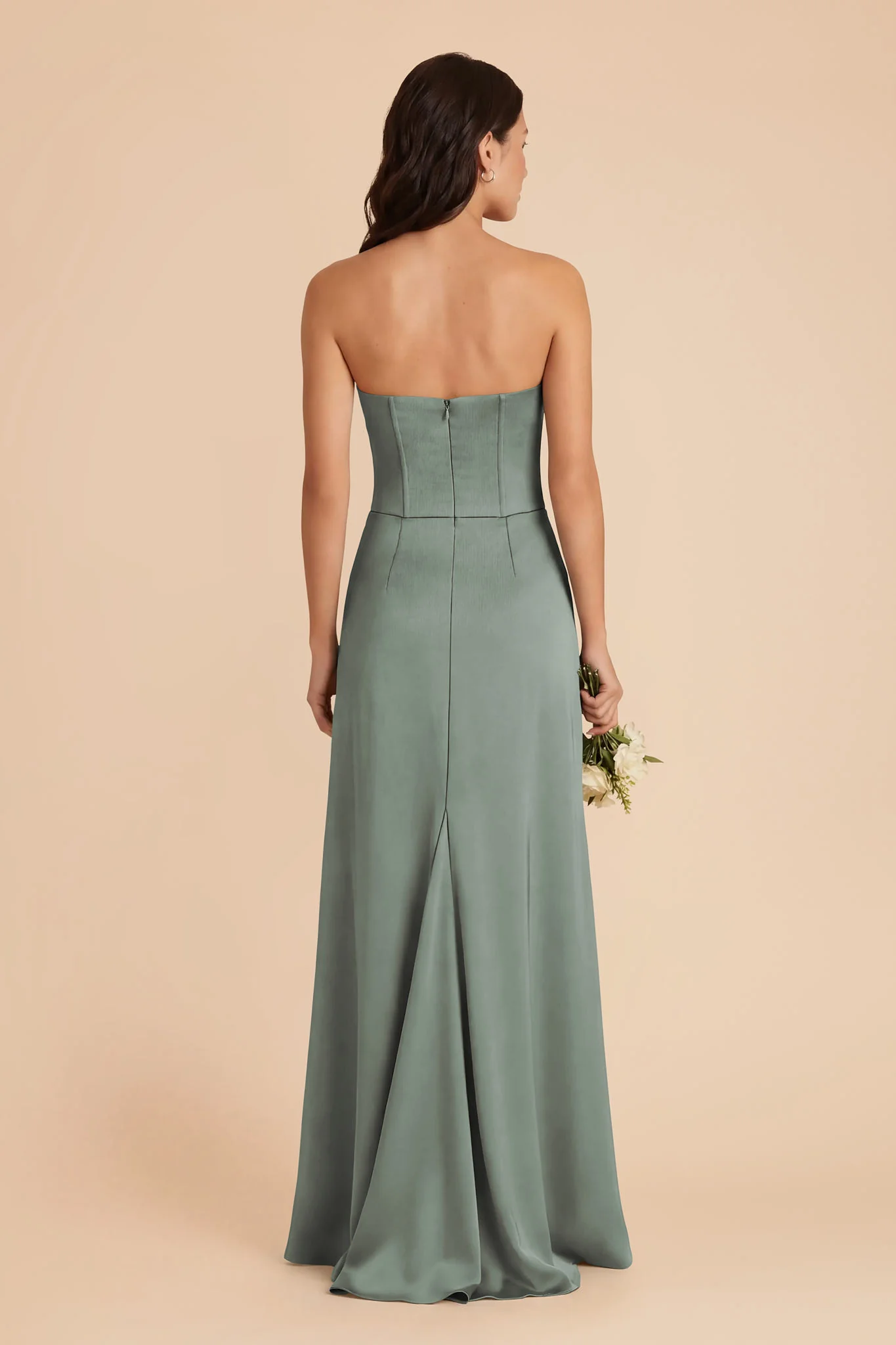 Billie Matte Satin Dress - Sea Glass - Image 4