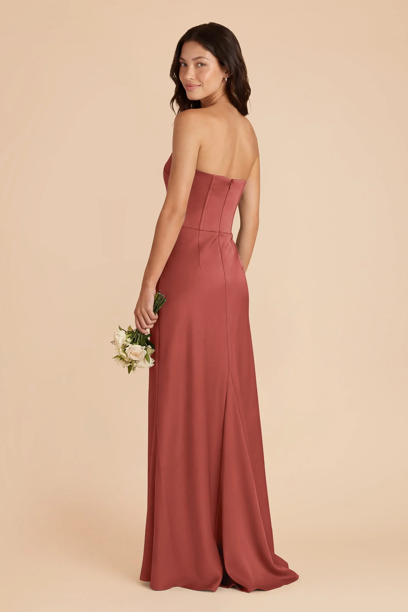 Billie Matte Satin Dress - Spice - Image 3