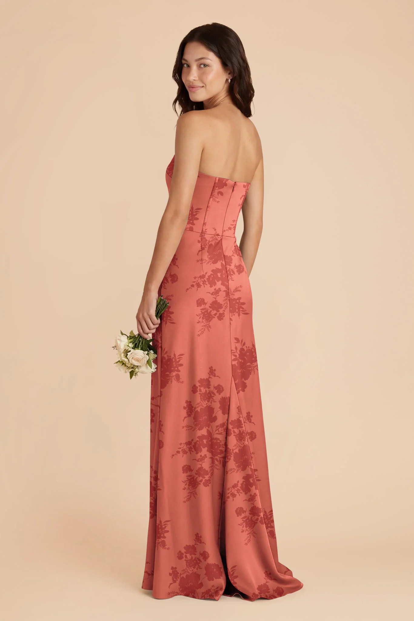 Billie Matte Satin Dress - Wild Rose Whimsical Blooms - Image 2