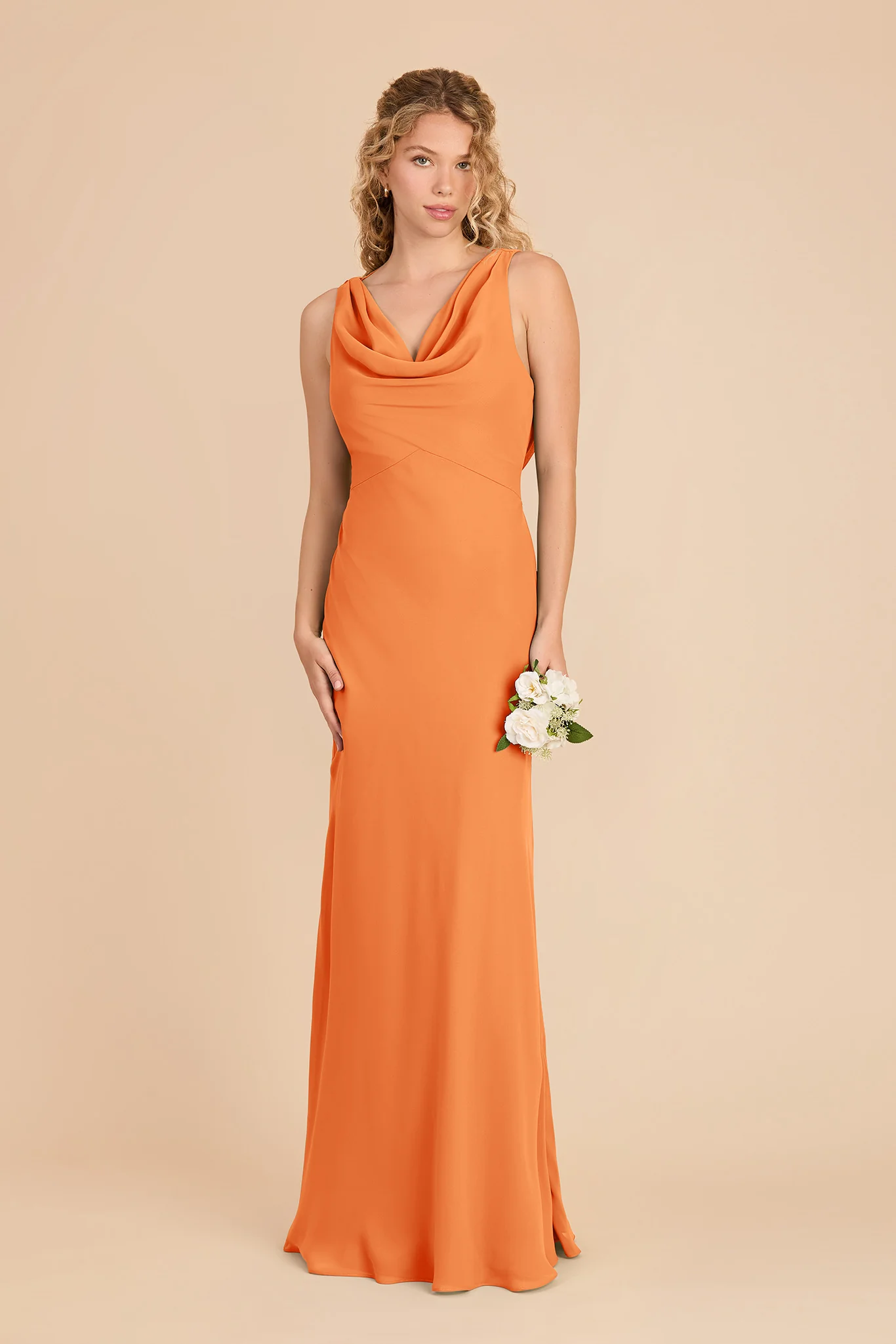Bonnie Chiffon Dress - Apricot