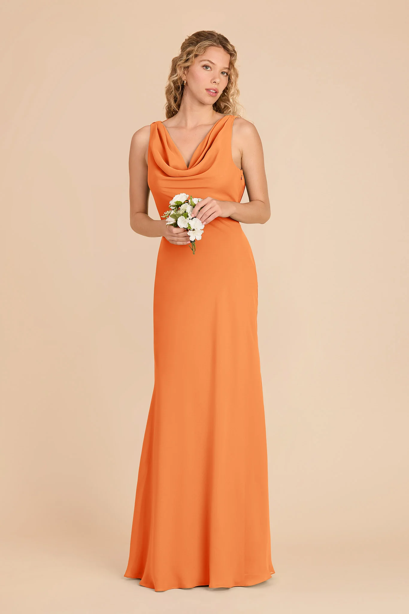 Bonnie Chiffon Dress - Apricot - Image 2