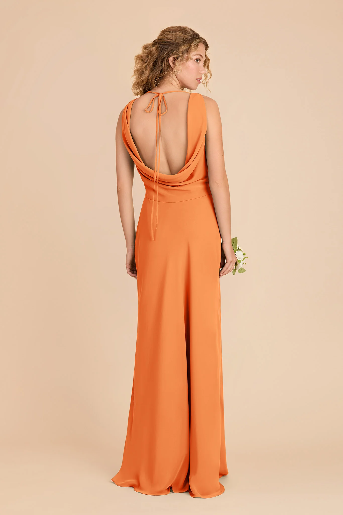 Bonnie Chiffon Dress - Apricot - Image 3