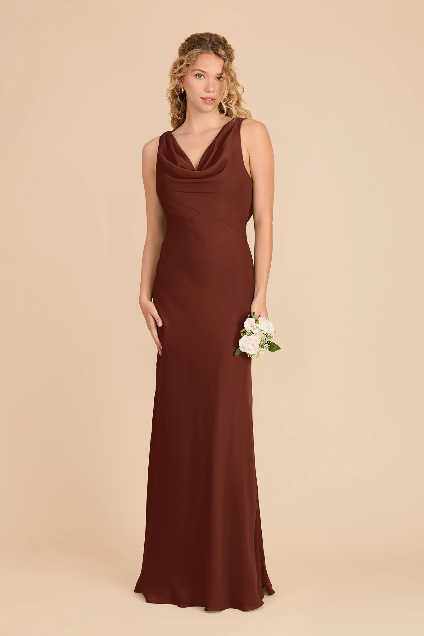 Bonnie Chiffon Dress - Cognac