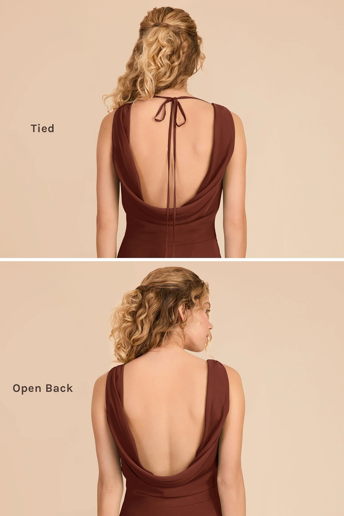 Bonnie Chiffon Dress - Cognac - Image 4