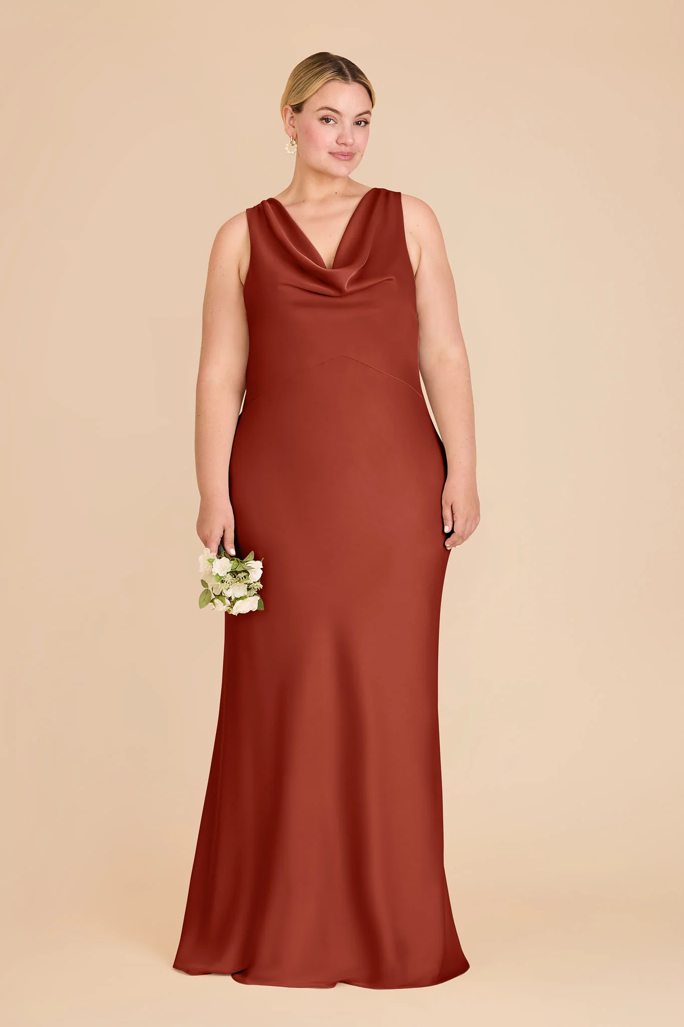 Bonnie Matte Satin Dress - Auburn - Image 2