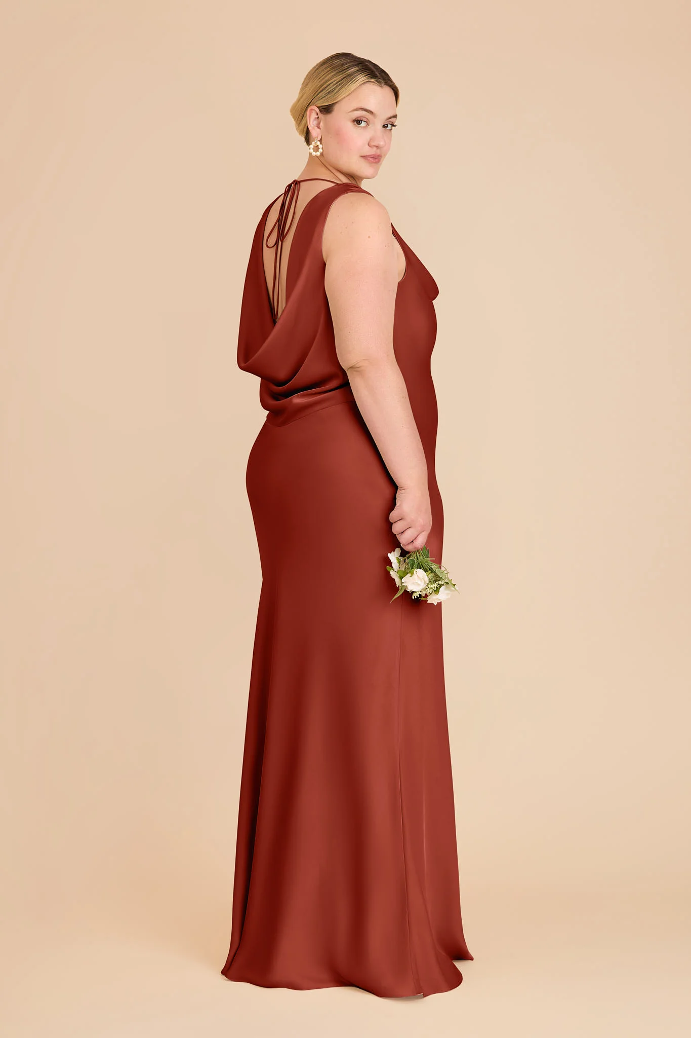 Bonnie Matte Satin Dress - Auburn - Image 7