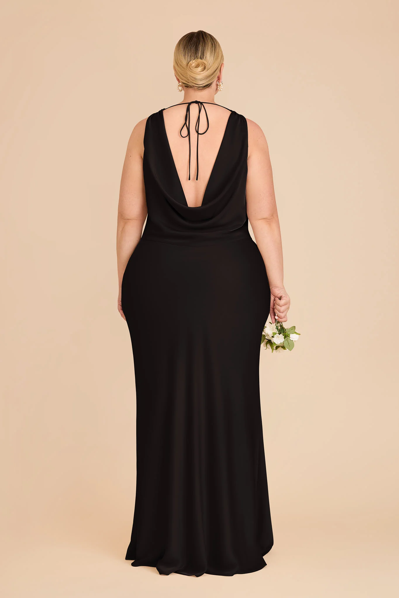 Bonnie Matte Satin Dress - Black - Image 8