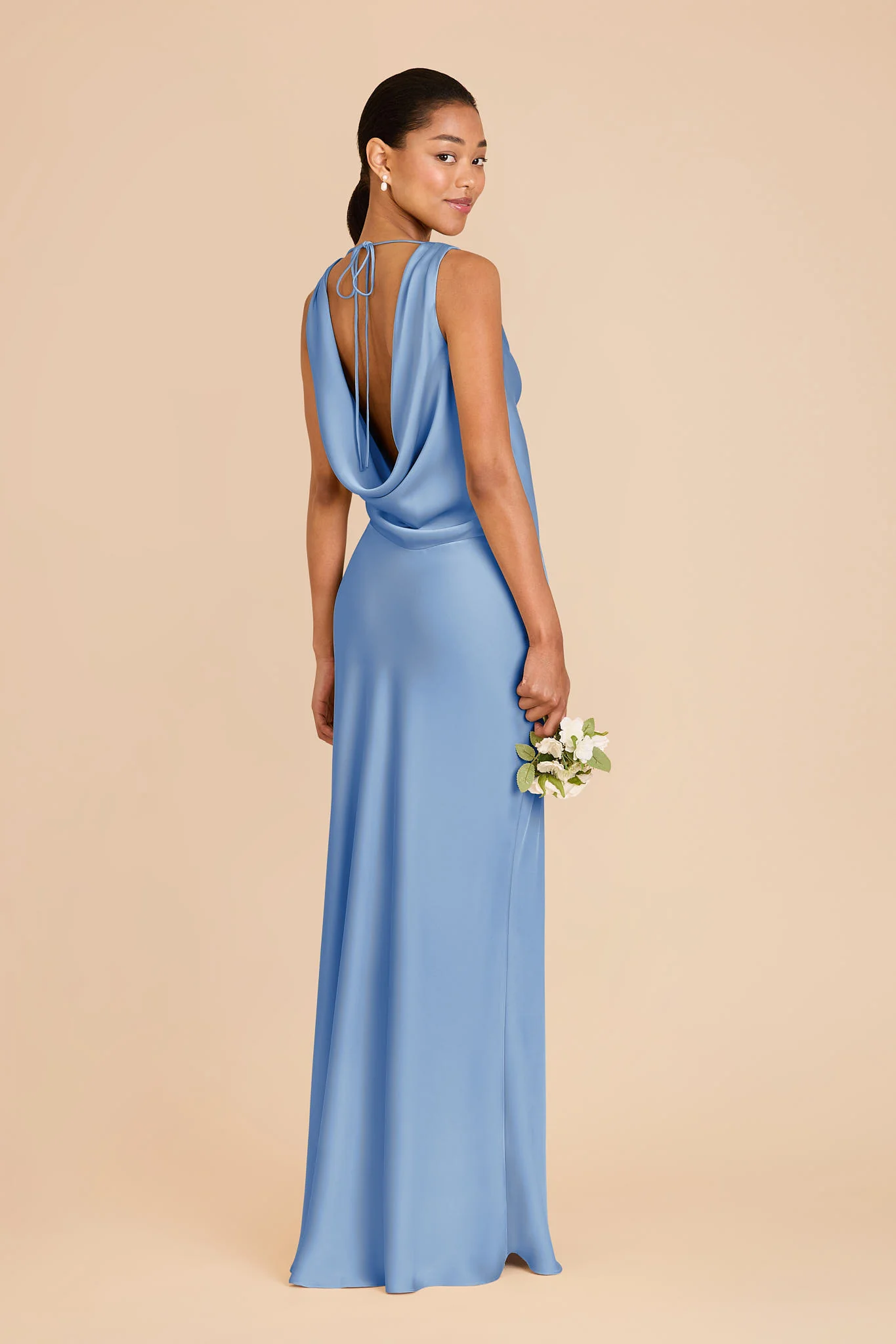 Bonnie Matte Satin Dress - Bluebell - Image 4