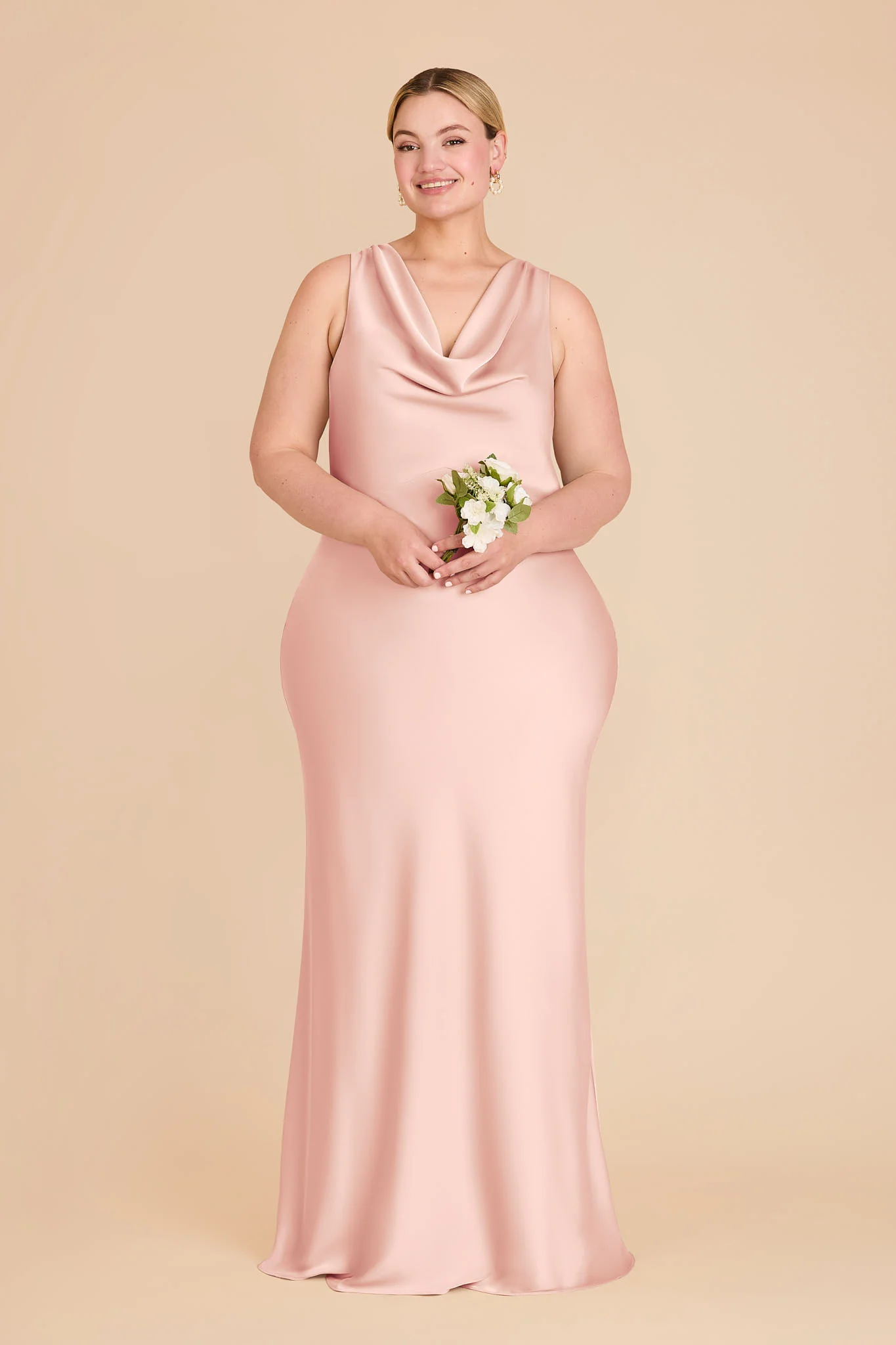Bonnie Matte Satin Dress - Blush Pink - Image 2