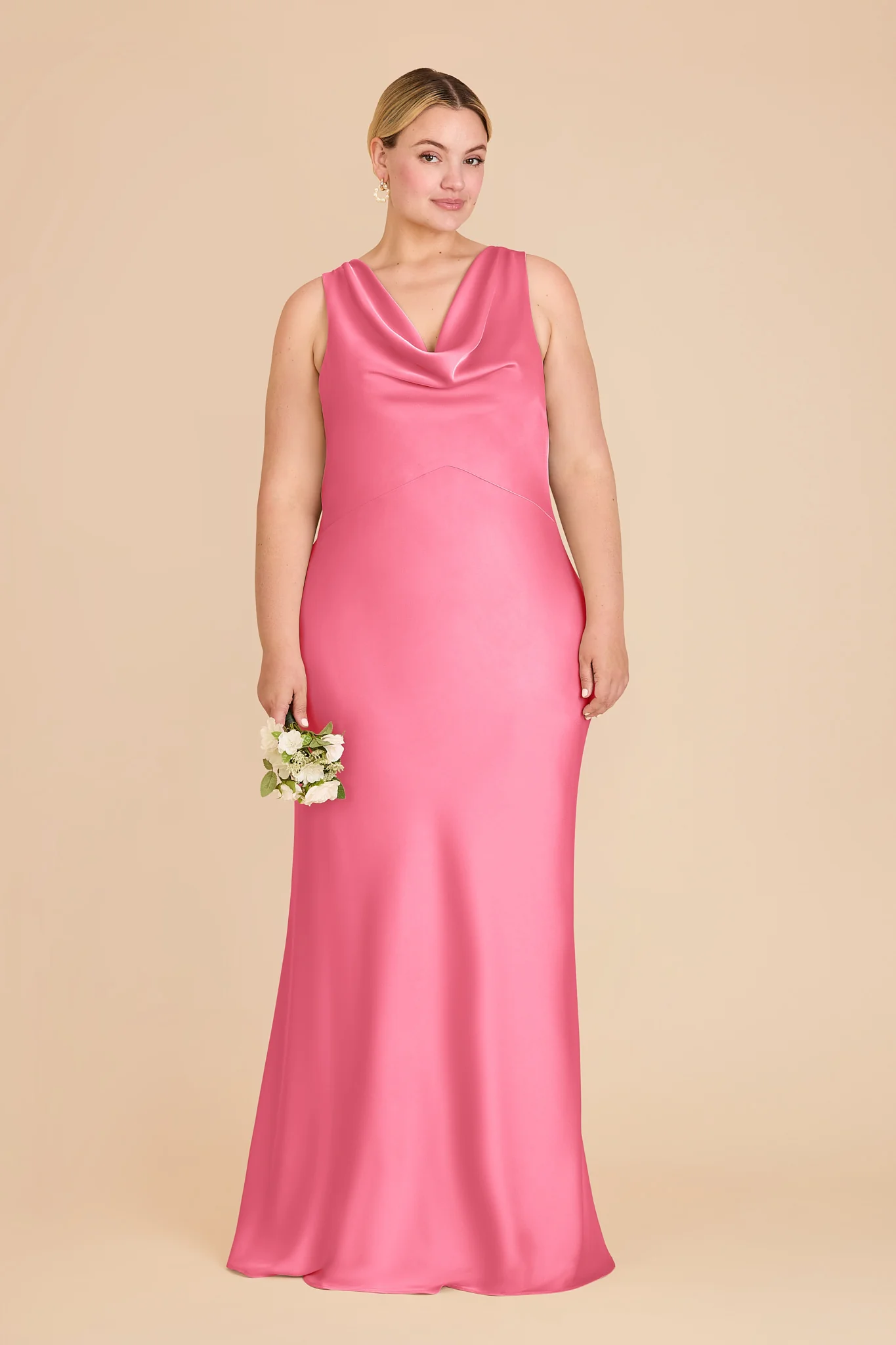 Bonnie Matte Satin Dress - Bon Bon Pink - Image 2