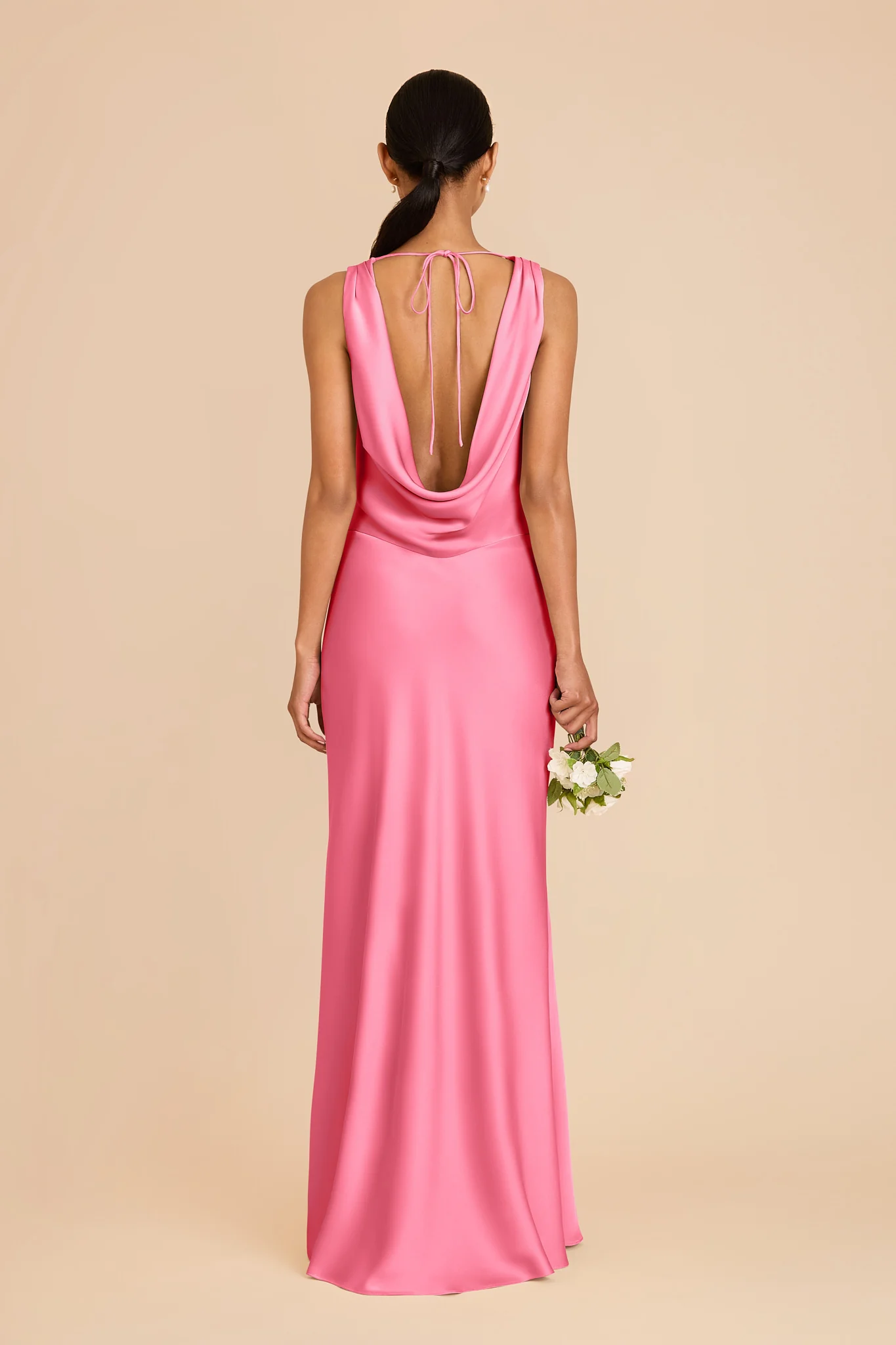 Bonnie Matte Satin Dress - Bon Bon Pink - Image 5