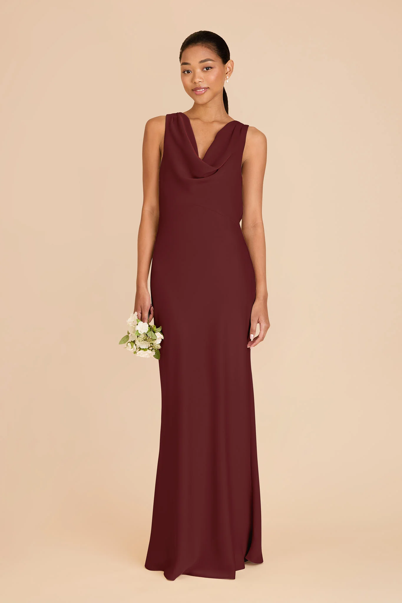 Bonnie Matte Satin Dress - Cabernet