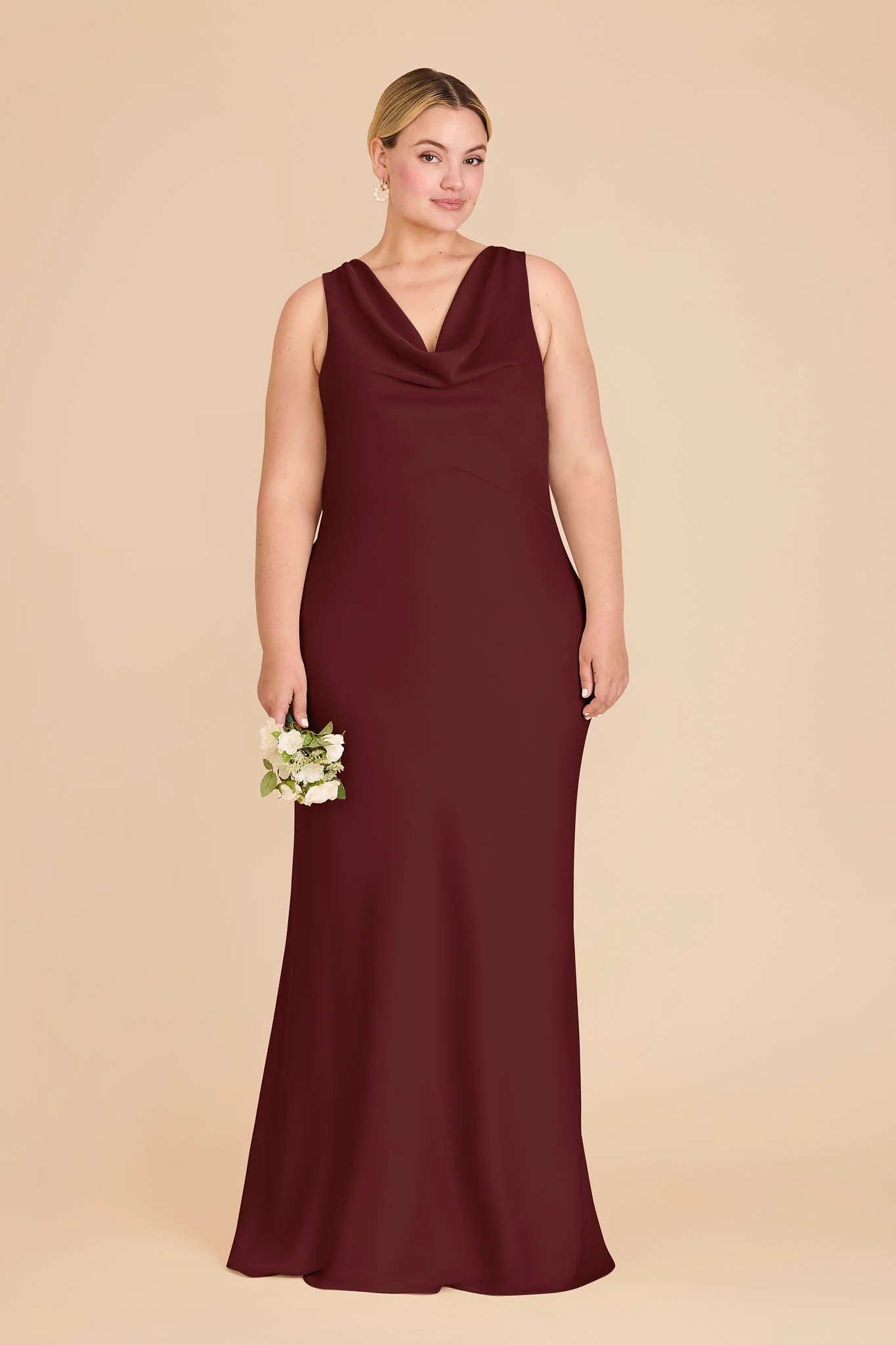 Bonnie Matte Satin Dress - Cabernet - Image 2