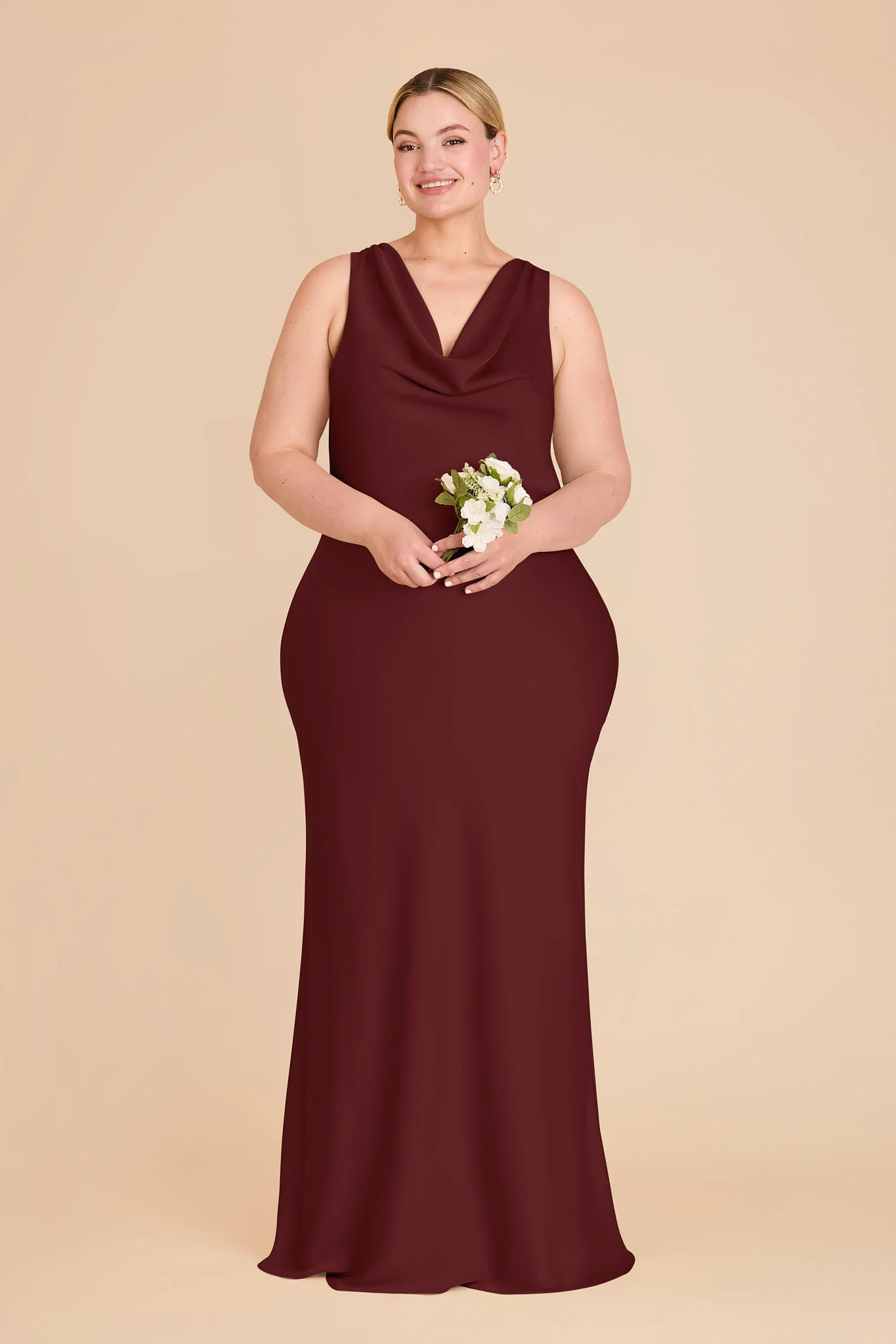 Bonnie Matte Satin Dress - Cabernet - Image 6