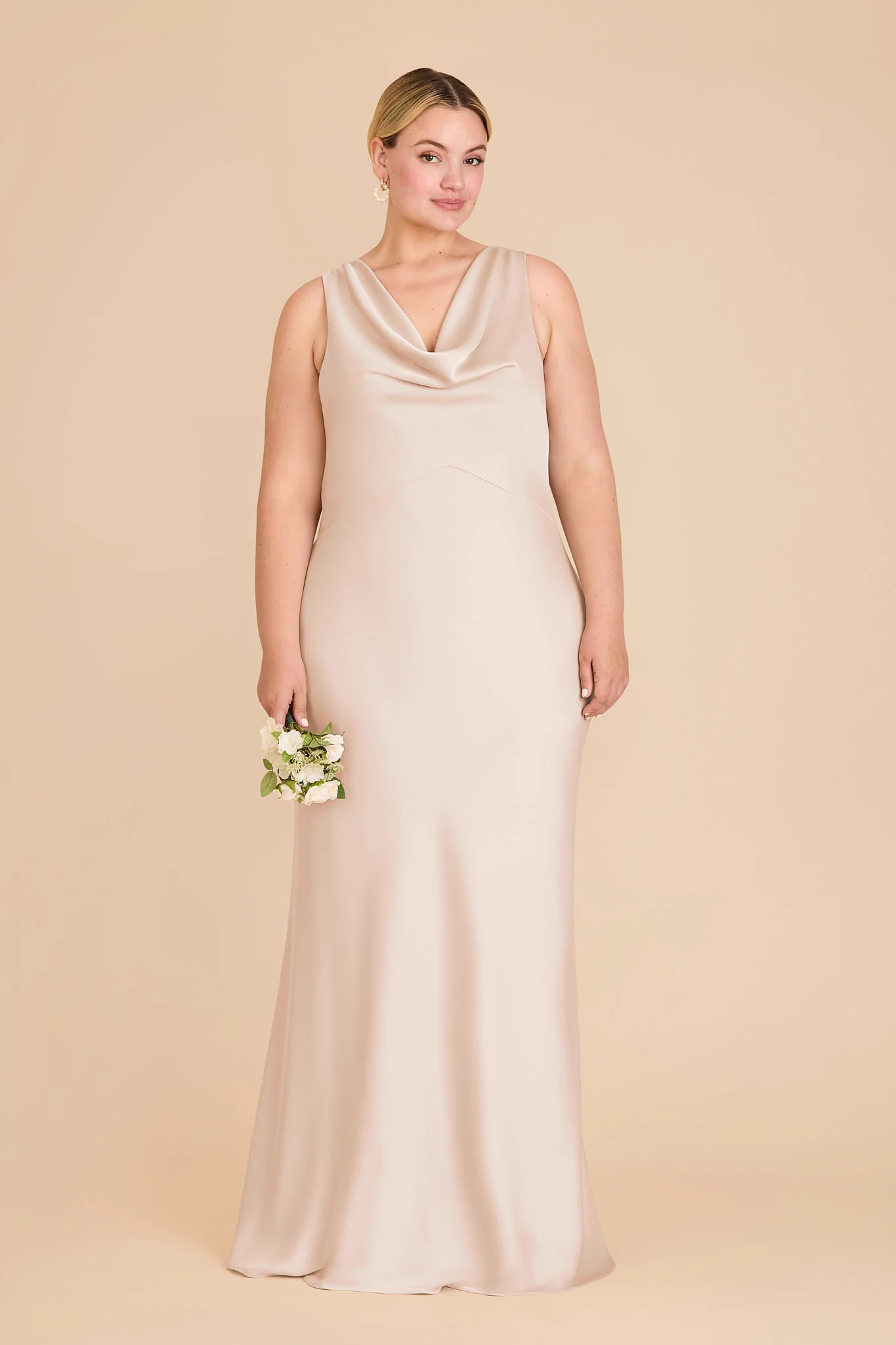 Bonnie Matte Satin Dress - Champagne - Image 2