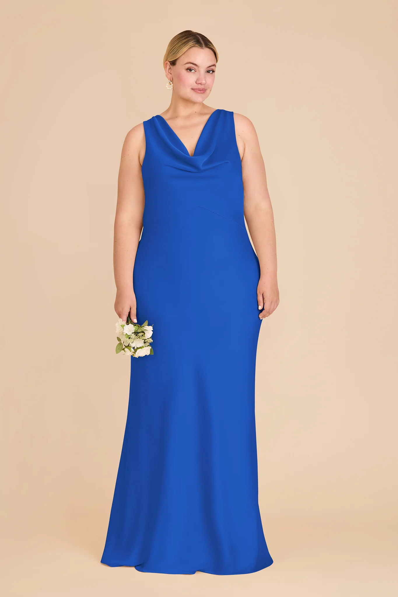 Bonnie Matte Satin Dress - Cobalt Blue - Image 2
