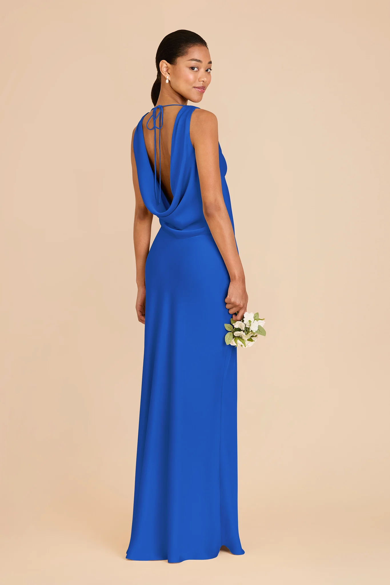 Bonnie Matte Satin Dress - Cobalt Blue - Image 4