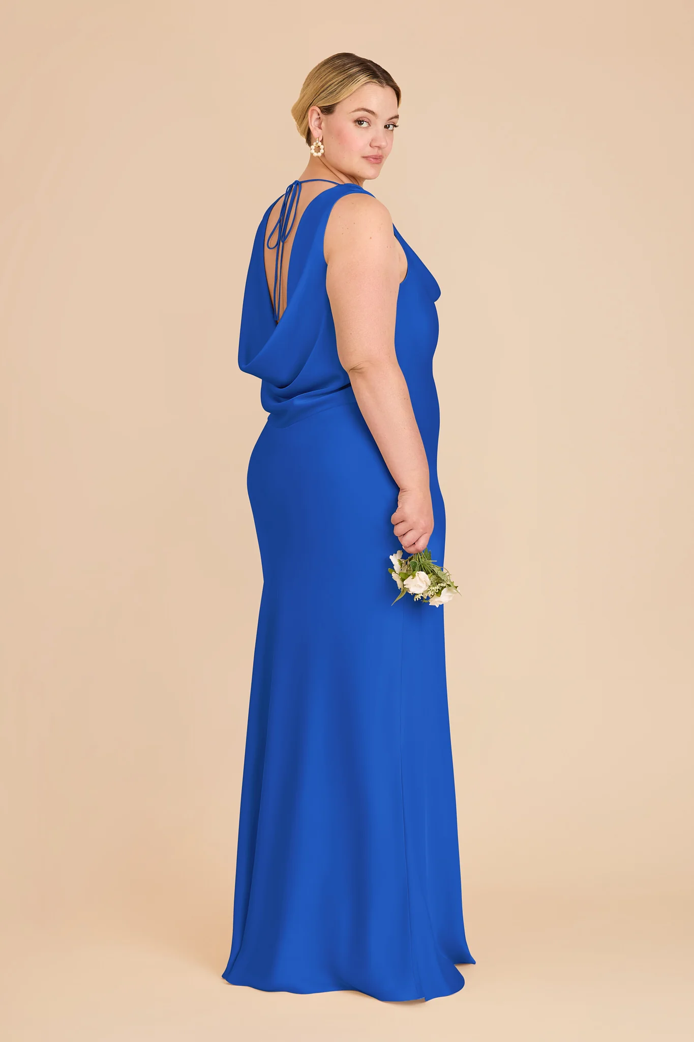 Bonnie Matte Satin Dress - Cobalt Blue - Image 6