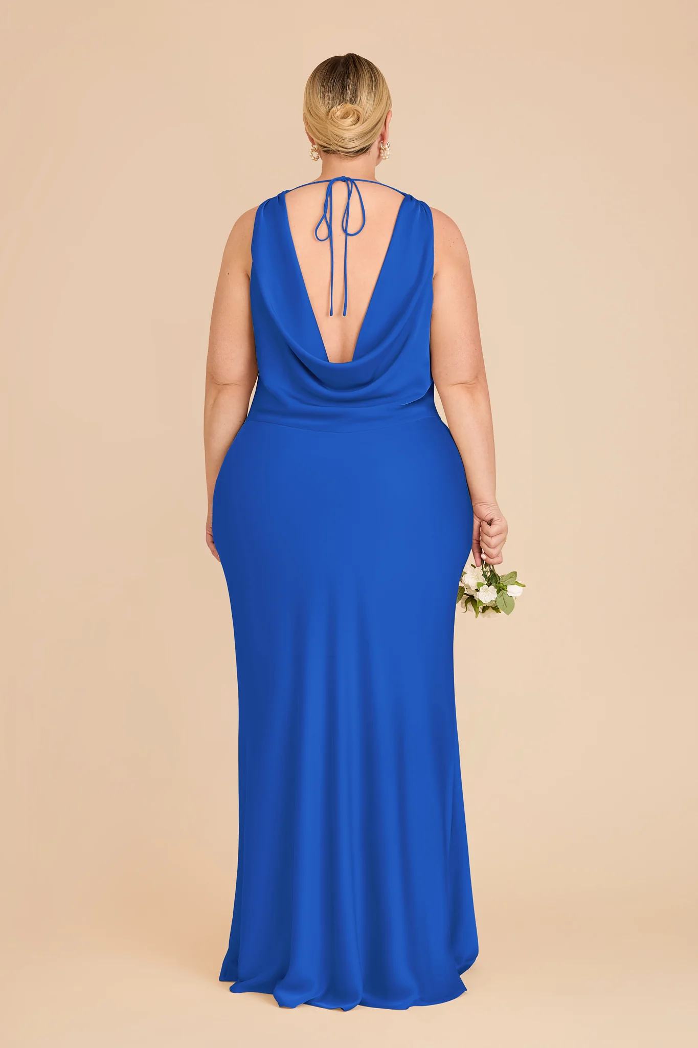 Bonnie Matte Satin Dress - Cobalt Blue - Image 7