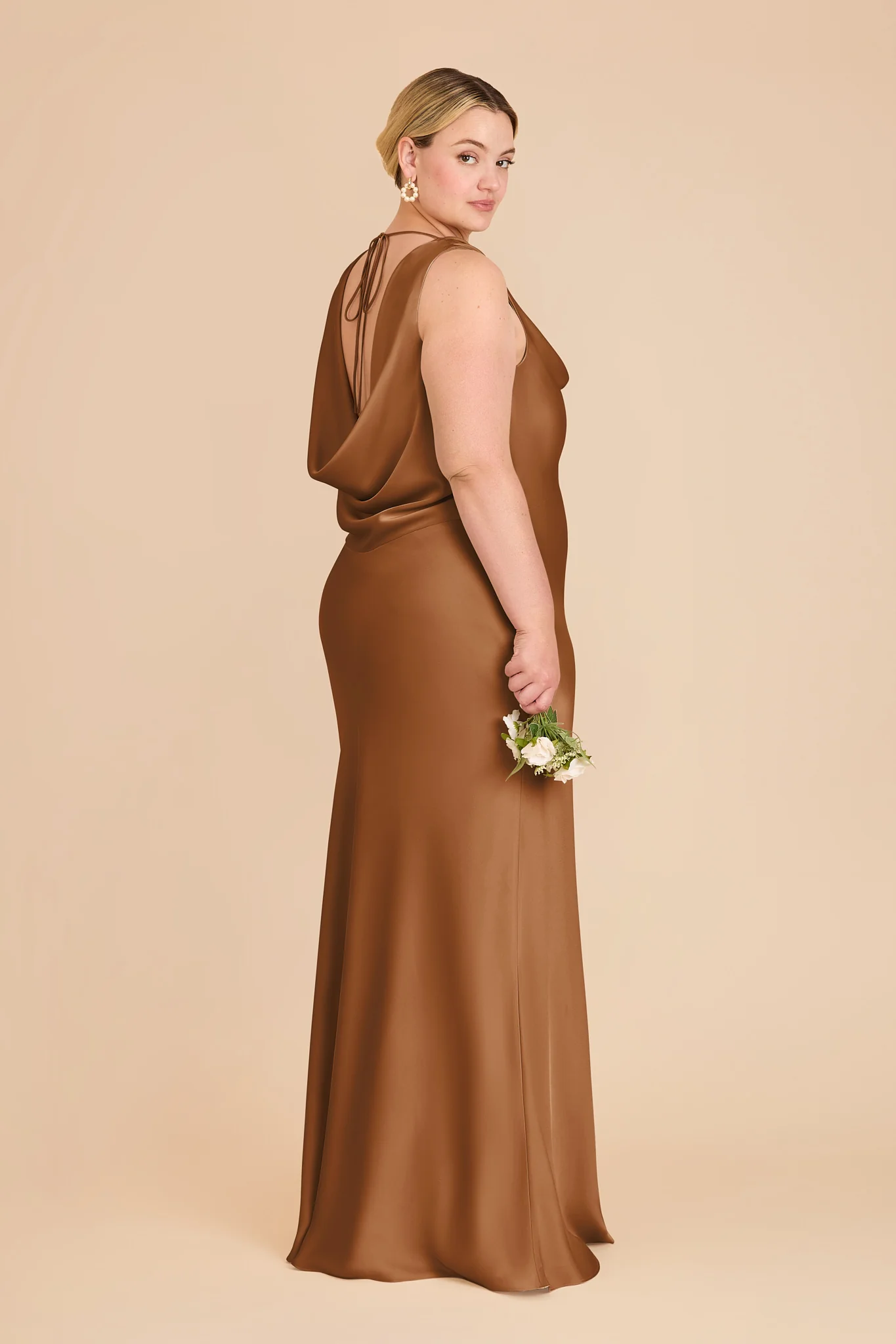 Bonnie Matte Satin Dress - Copper - Image 6