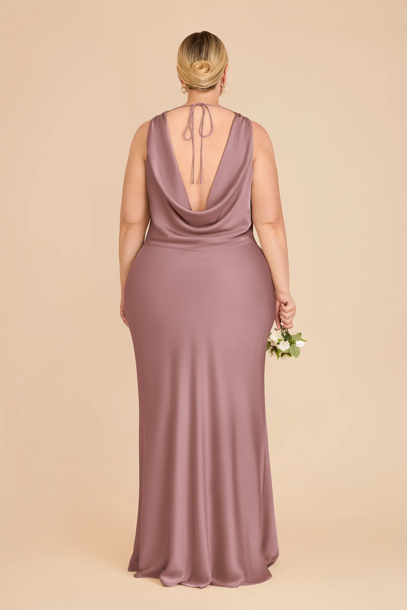 Bonnie Matte Satin Dress - Dark Mauve - Image 7