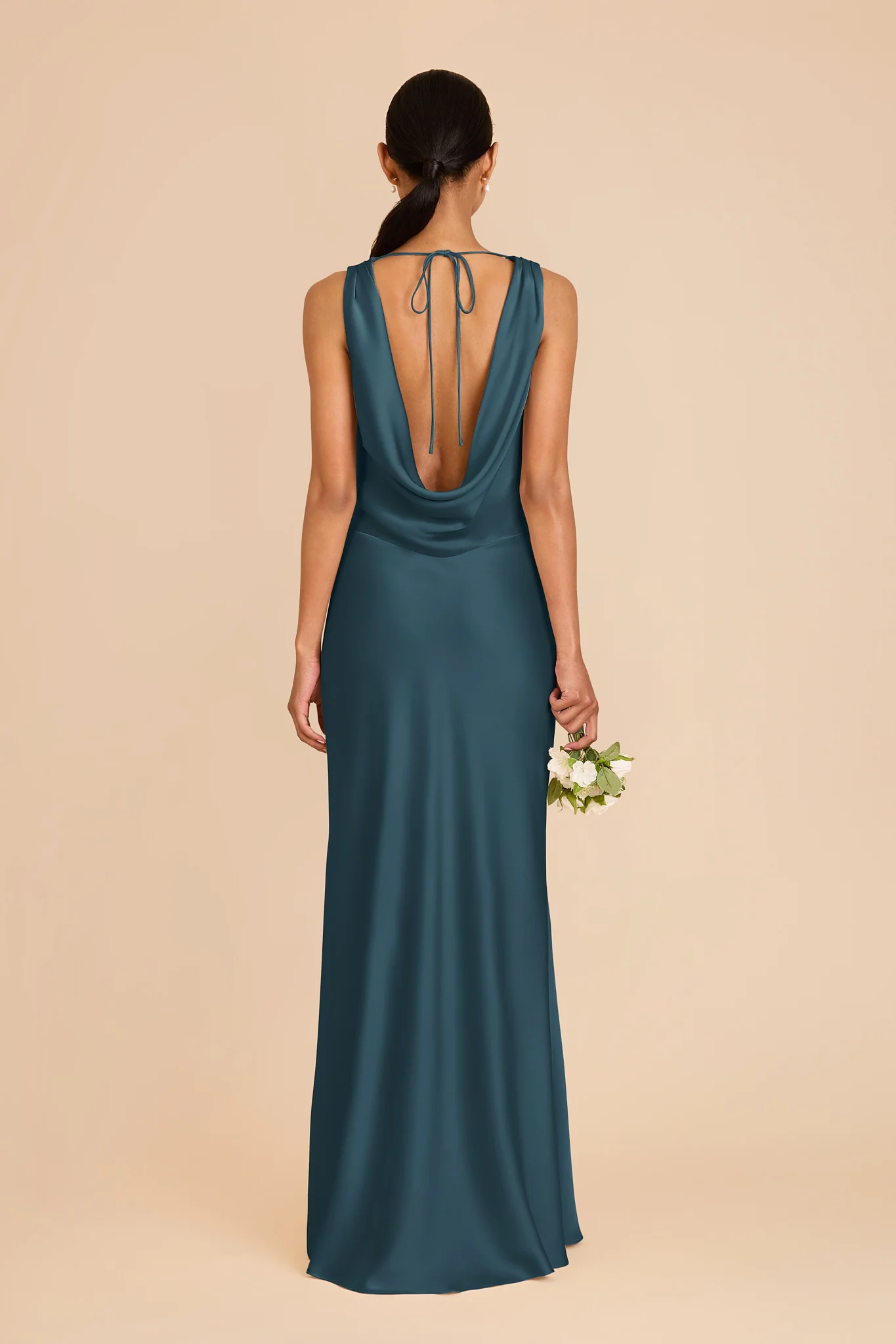 Bonnie Matte Satin Dress - Dark Teal - Image 5