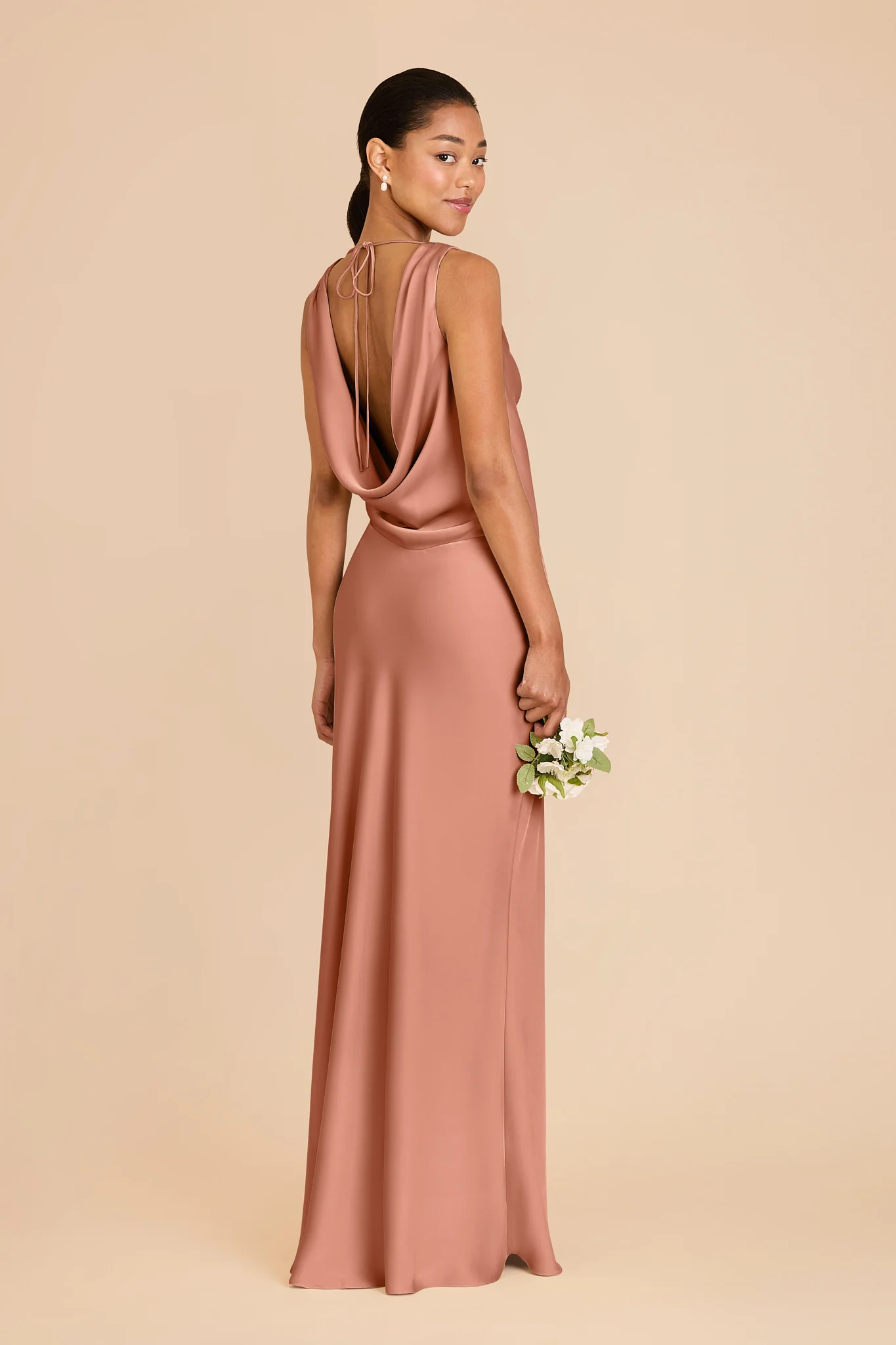 Bonnie Matte Satin Dress - Desert Rose - Image 4