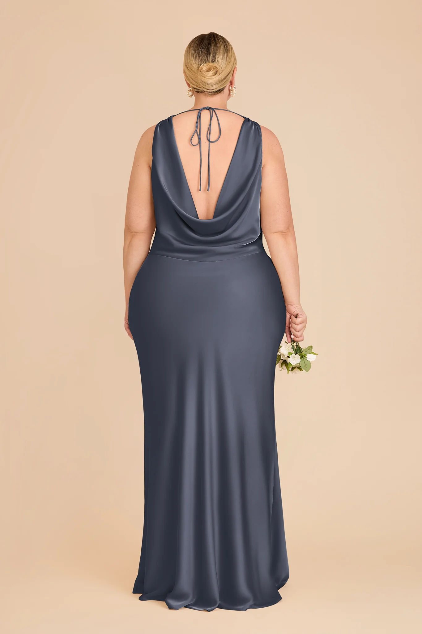 Bonnie Matte Satin Dress - Dusk Blue - Image 7